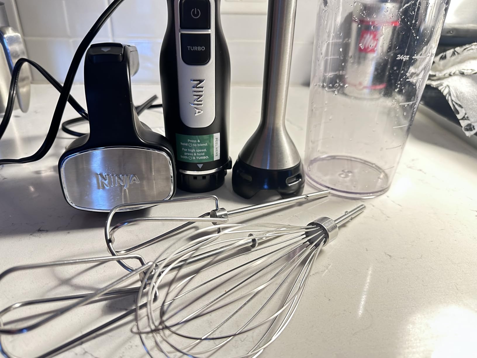 Ninja Immersion Blender and Whisk, Hand Stick Blender, 4 Speeds, with SplatterShield and PanProtect, 4-Cup Blending Vessel, Dishwasher Safe, 5-ft Cord, Ergonomic, Deep Navy, CI201ND customer photo 2