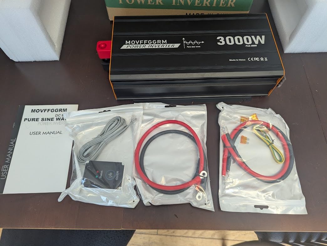 3000W Pure Sine Wave Power Inverter peak-6000 Watt, DC 12V to 110V, with 3xAC, USB Port, LCD Digital Display customer photo 1