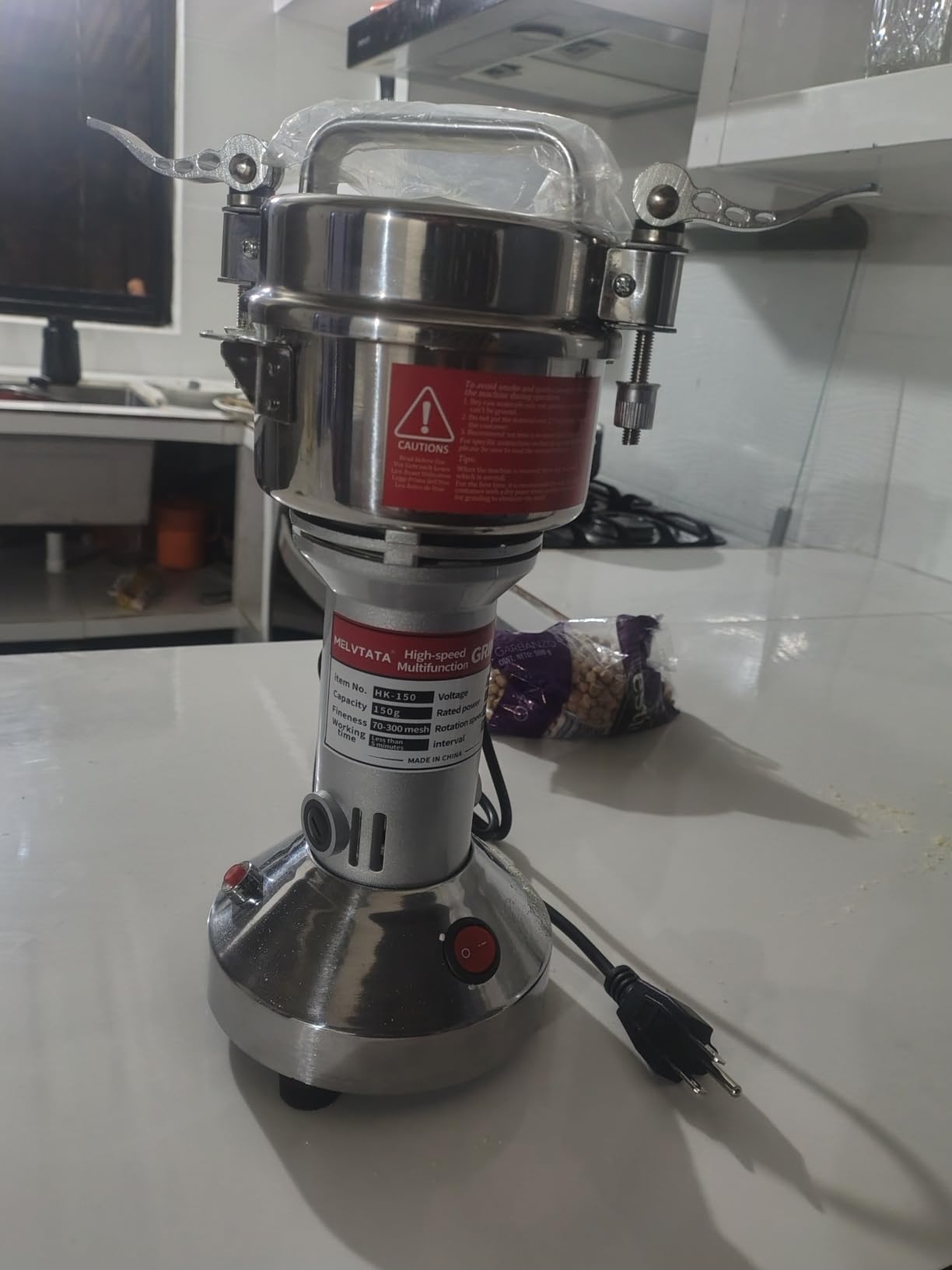 Electric Grain Mill Grinder | 150g Grain Grinder Spice Grinder High-Speed Stainless Steel Flour Mill for Coffee/Corn/Pepper/Herbs/Wheat/Rice customer photo 2