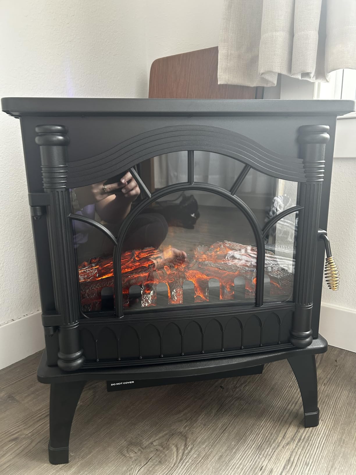 Electric Fireplace Stove with 3D Flame Effect, 1000/1500W & Flame-Only Mode | Electric Fireplace Heater with 5100 BTU Output, Built-In Thermostat, ETL, Overheat Protection, for Indoor Use, 22 in customer photo 1