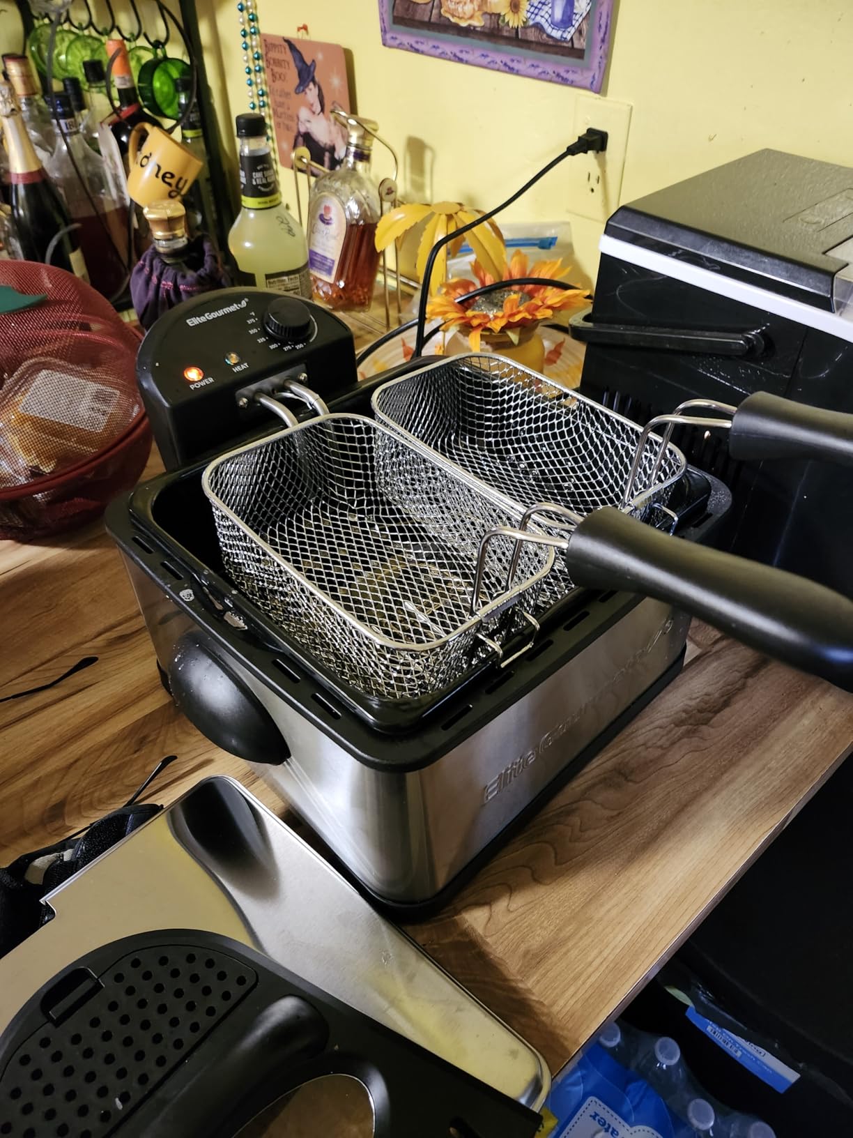 Elite Gourmet 4.5Qt Deep Fryer, Dual 2Qt Split Baskets, 1700W | Simultaneous Cooking, Stainless Steel, EDF434 customer photo 2