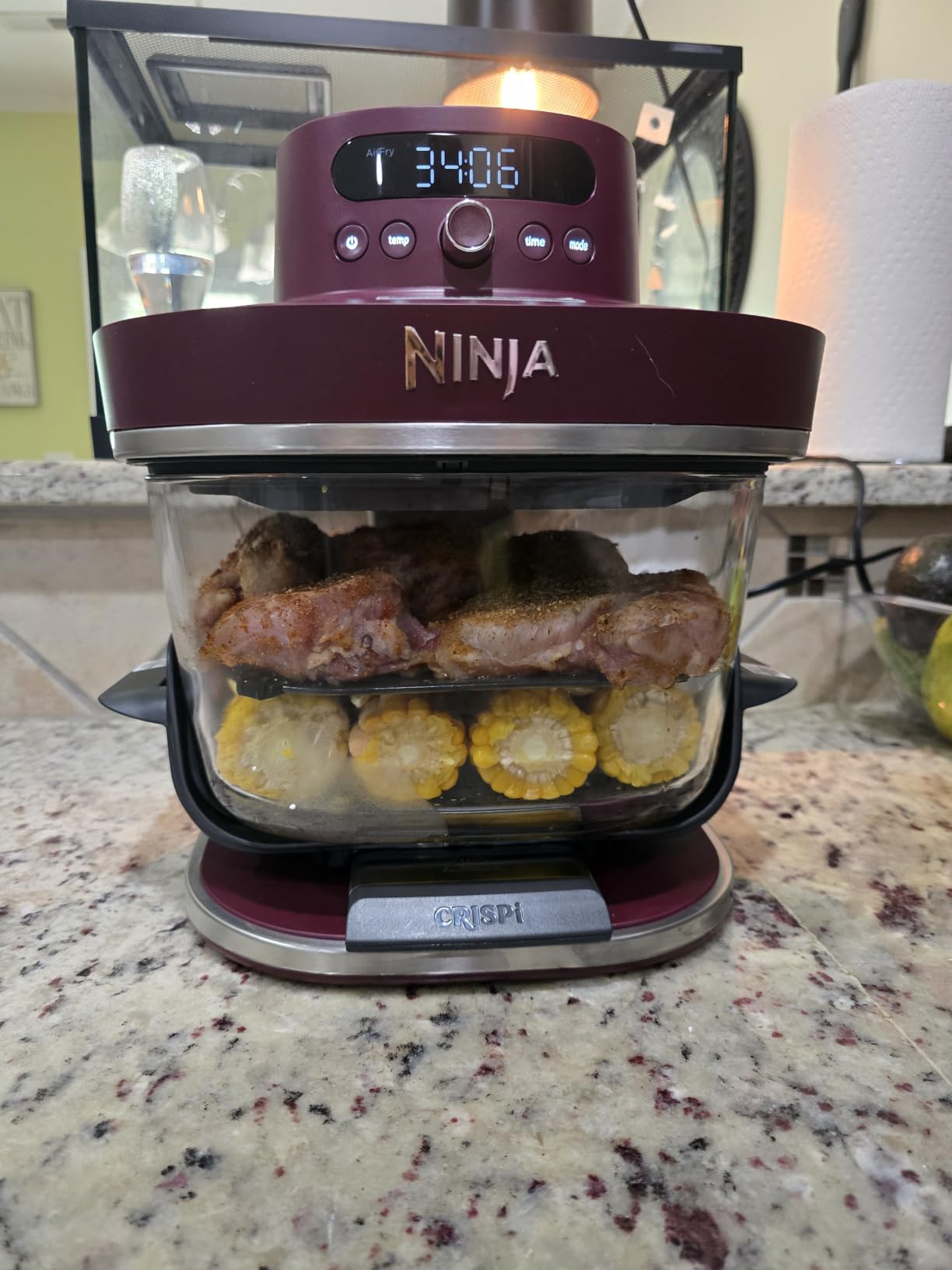 Ninja Crispi Pro Glass Air Fryer, 6-in-1, Cyberspace, AS101CY, Max crisp, air fry, bake, roast, recrisp, dehydrate, 1800W, 450F max, 6Qt, 2.5Qt containers customer photo 2