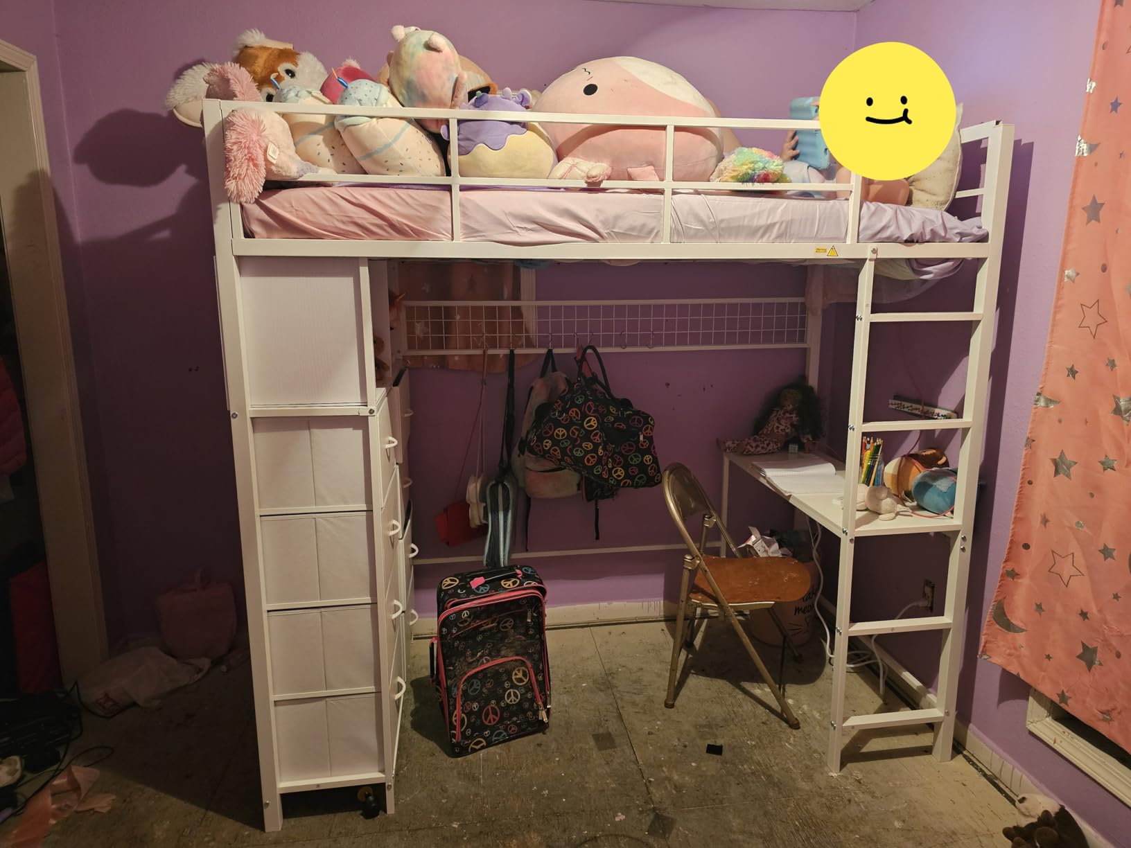 ADORNEVE Loft Bed Full Size with Desk and 8 Storage Drawers, White | LED Metal Loft Bed with Power Outlet, 2 Shelves & Clothing Rack, Safety Guardrail & Ladder, Space-Saving for Teens customer photo 2