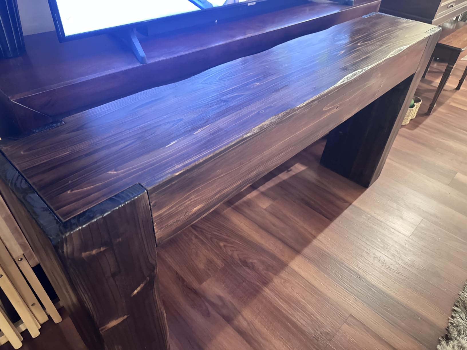 Solid Wood Console Table, 63-Inch Farmhouse Sofa Table Behind Couch for Entryway, Living Room, Foyer, Easy Assembly (Rustic Brown) customer photo 2