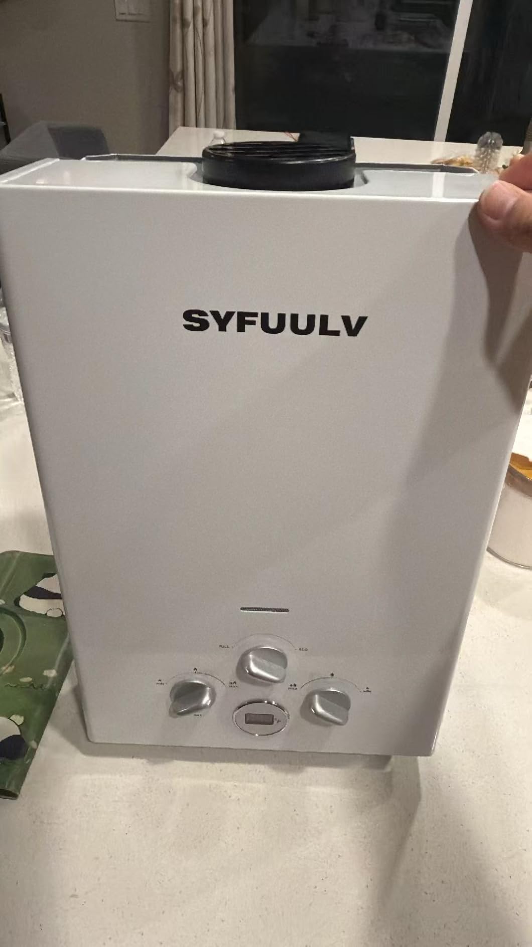 Propane Tankless Water Heater Outdoor, 1.58 GPM Portable Water Heater Instant Hot, 41,000 BTU, LED Digital Display, Overheating Protection, Camping, RV, Cabin, Barn, White 6L customer photo 2
