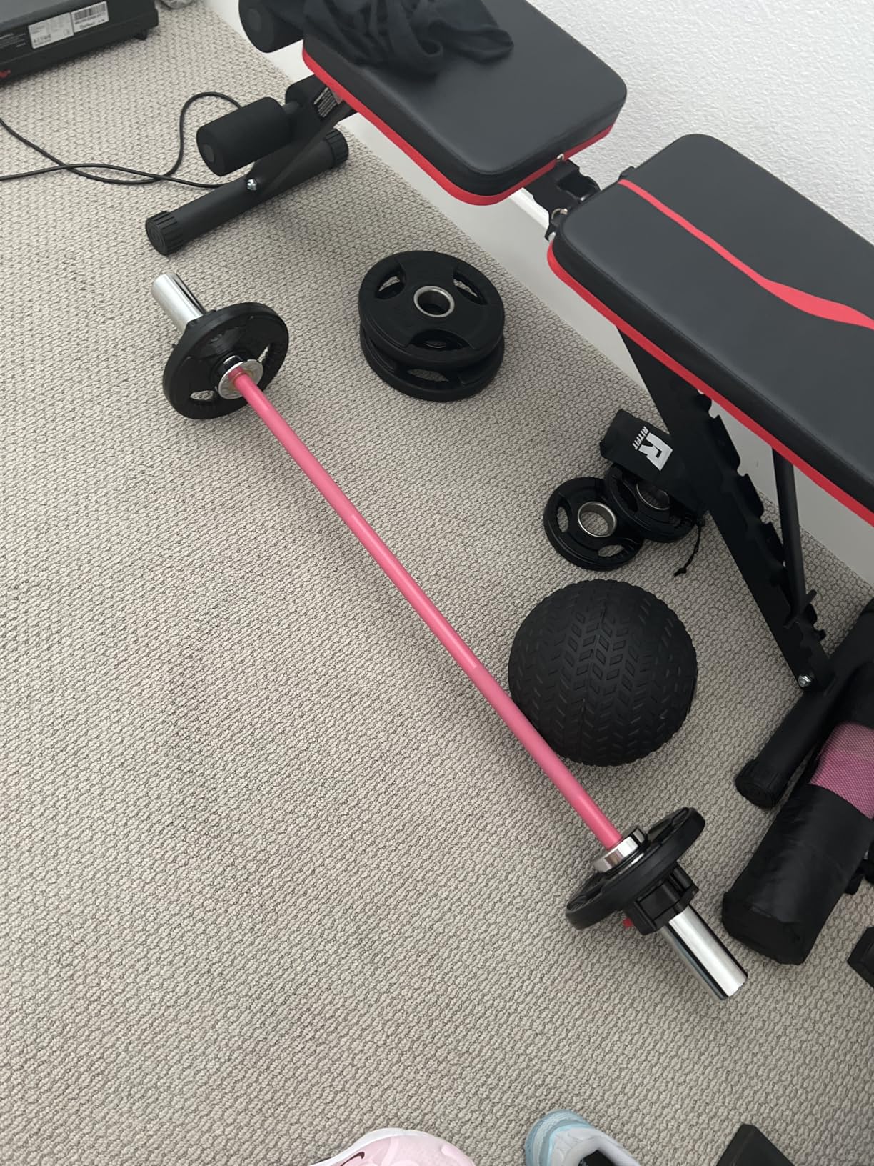 RitFit Barbell Weight Set - 4/6FT Olympic Barbell with Weight Plates (55-115LB Total) - Weightlifting Equipment for Squats, Curls, Deadlifts, Presses, Hip Thrusts customer photo 1
