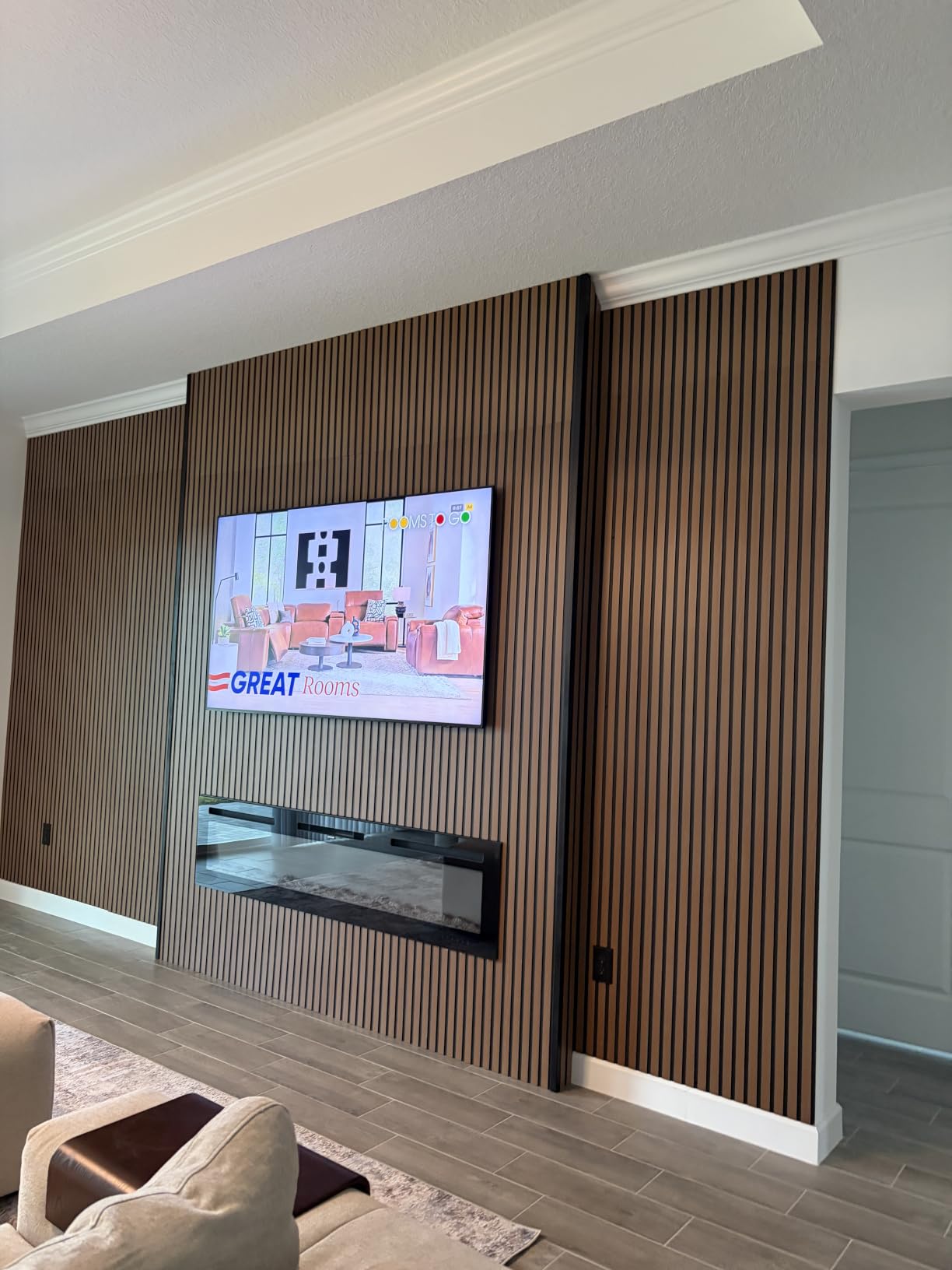 EUHOMY 60 Inch Electric Fireplace Recessed Wall Mounted | 2026 Upgrade, Adjustable Flame Color, Remote Control, Timer, Log and Crystal, 750W/1500W Fireplace Heater customer photo 1