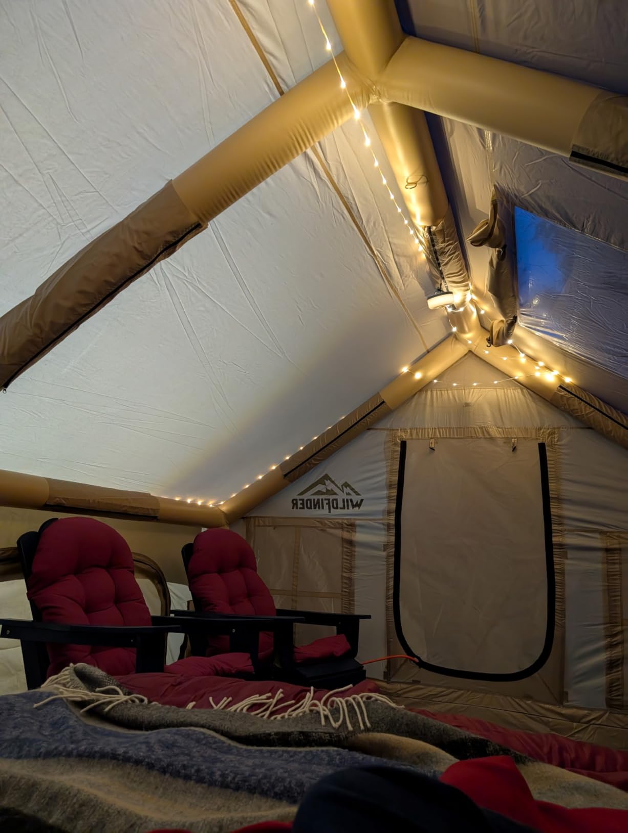 Inflatable Tent with Skylight, Blow Up Tent with Pump, Hot Tent for Camping customer photo 1