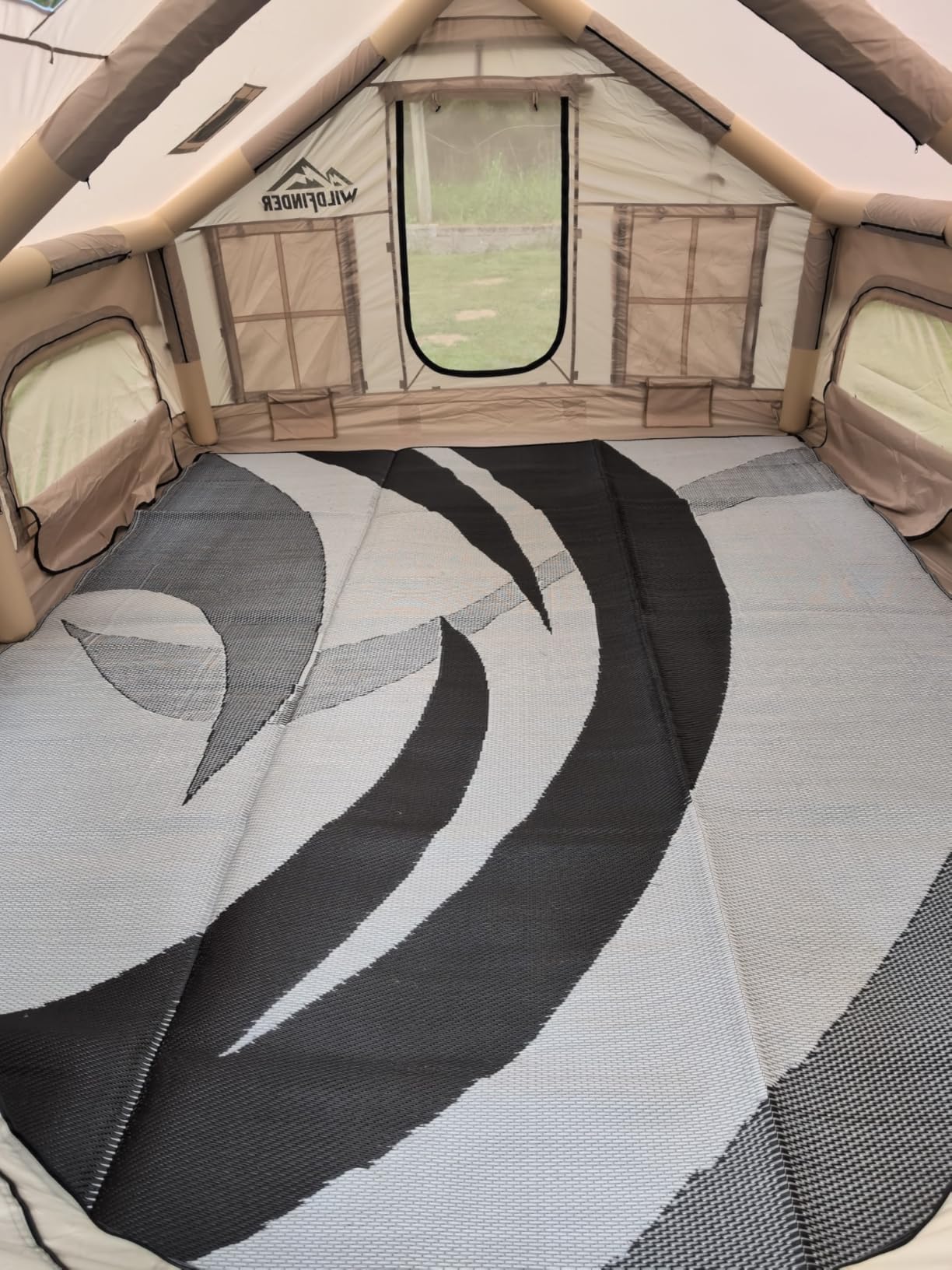 Inflatable Tent with Skylight, Blow Up Tent with Pump, Hot Tent for Camping customer photo 2