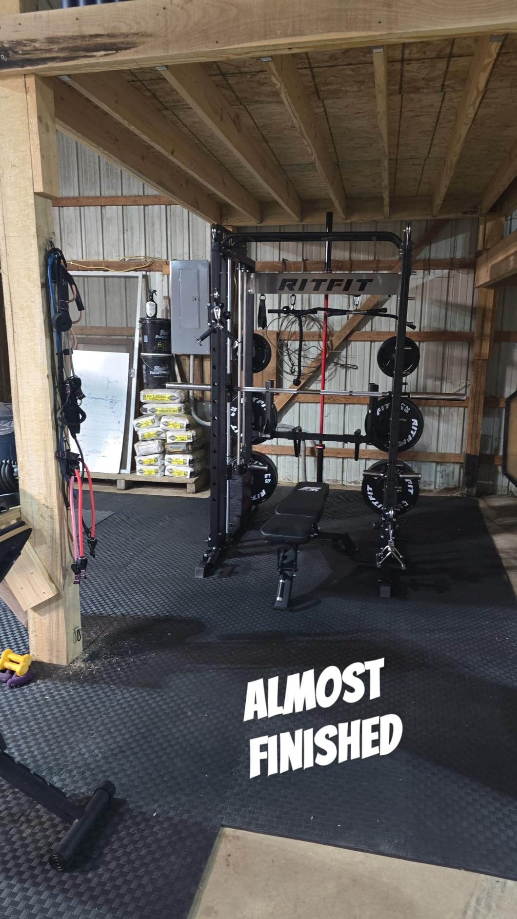 RitFit M1 Pro Smith Machine Package, All-in-One Power Cage with Weight Stack Set, Includes LAT Pulldown & Cable Crossover System for Home Gym customer photo 1