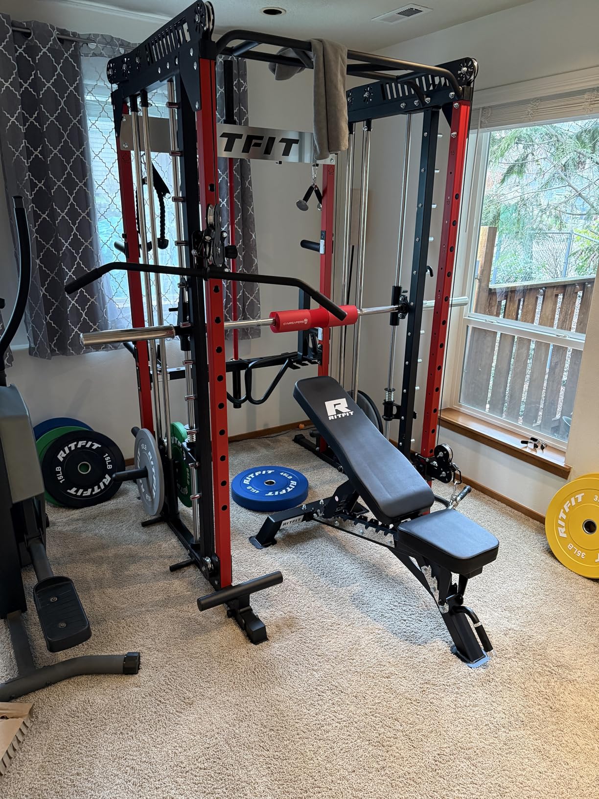 RitFit M1 Pro Smith Machine Package, All-in-One Power Cage with Weight Stack Set, Includes LAT Pulldown & Cable Crossover System for Home Gym customer photo 2