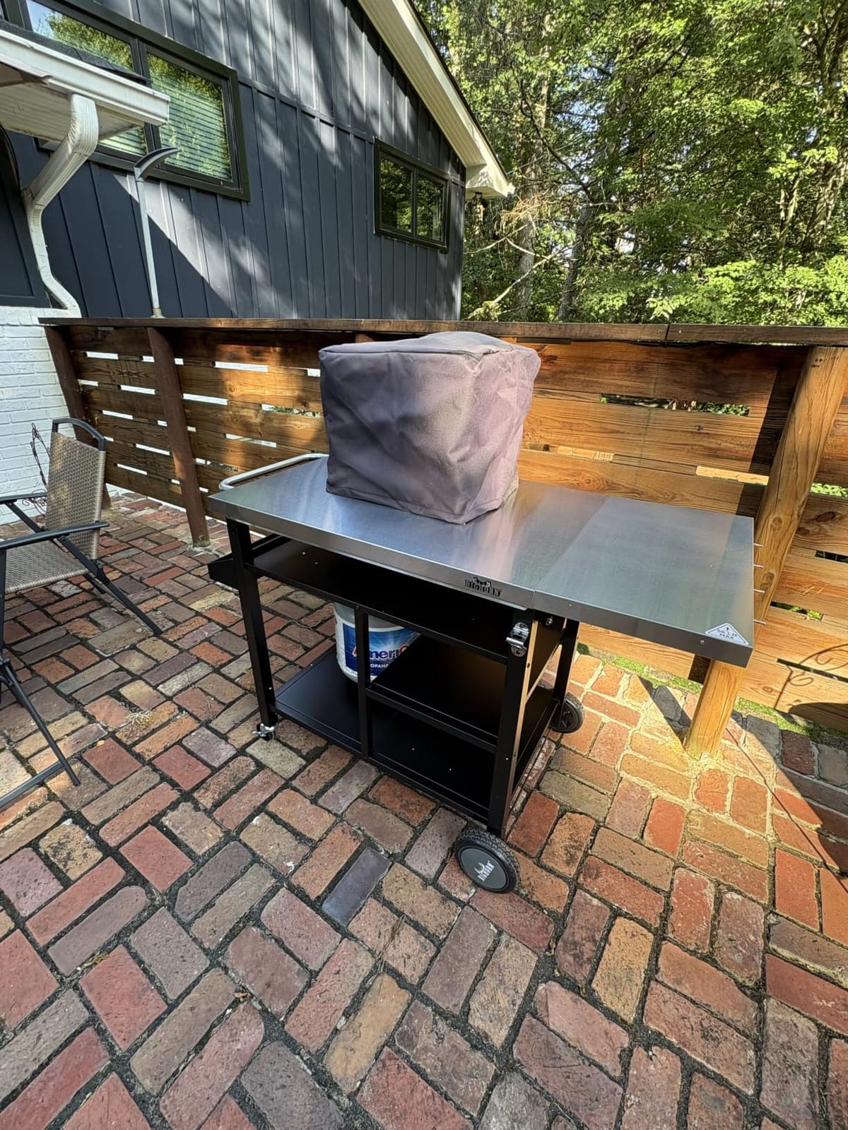 BIG HORN OUTDOORS Grill Cart, Stainless Steel Outdoor Grill Table for Infrared Grill, Pizza Oven Stand customer photo 1