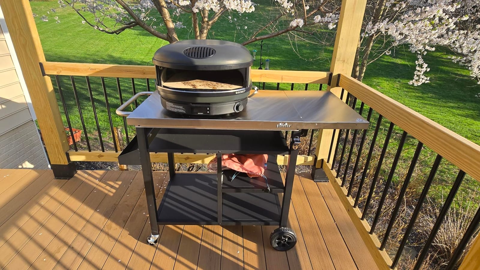 BIG HORN OUTDOORS Grill Cart, Stainless Steel Outdoor Grill Table for Infrared Grill, Pizza Oven Stand customer photo 2