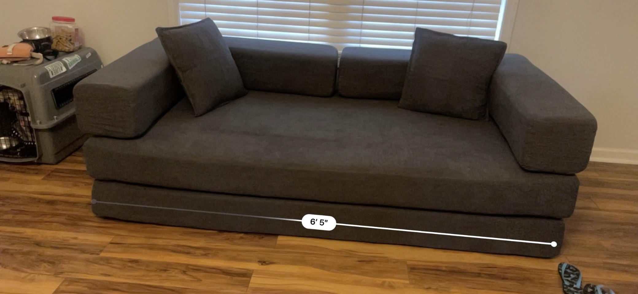 GRUSIGN 78 Inch Convertible Sofa Bed, 5-in-1 Futon Sofa Bed Pull Out Couch, Boneless Couch Bed for Living Room, Green customer photo 1