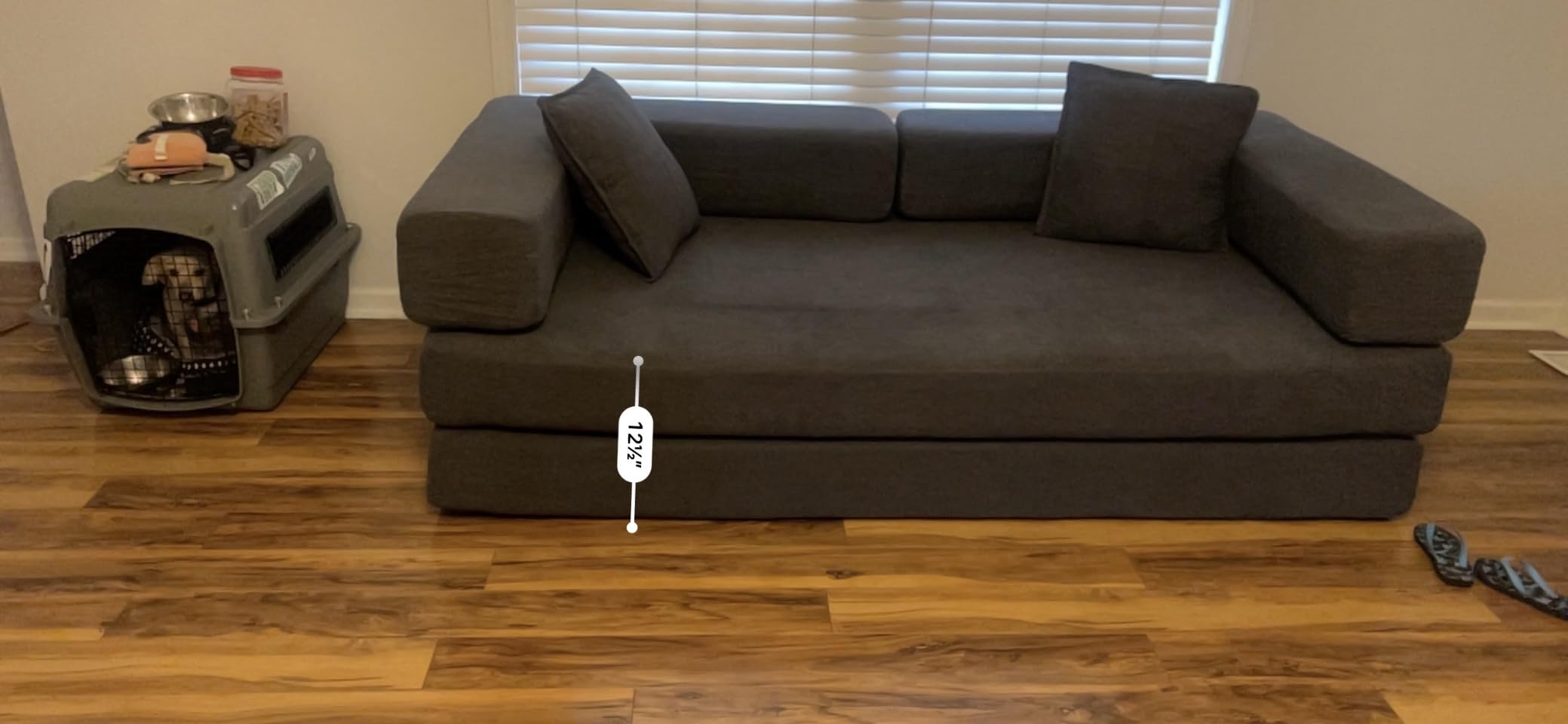 GRUSIGN 78 Inch Convertible Sofa Bed, 5-in-1 Futon Sofa Bed Pull Out Couch, Boneless Couch Bed for Living Room, Green customer photo 2