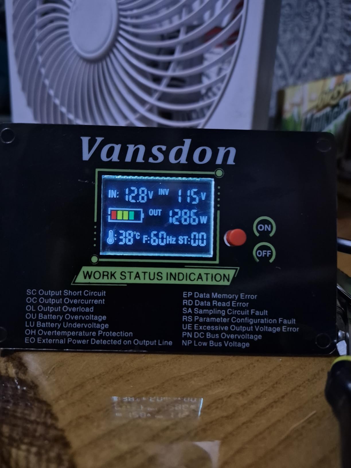 Vansdon 1500W Pure Sine Wave Inverter 12V DC to 120V AC Power Inverters for RV, Truck, Vehicles, Solar, Off-Grid, Car Power Inverter with LCD Display, 2 AC Outlet, 30W USB-C, 5V 2.1A USB, Surge 3000W customer photo 2