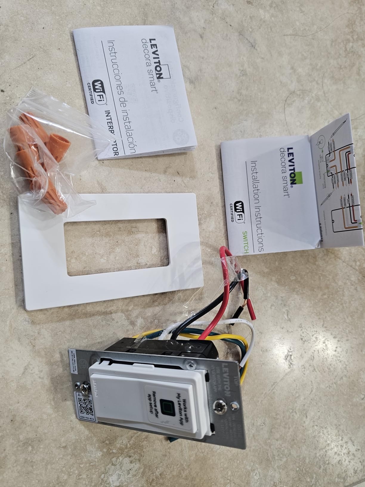 Leviton Decora Smart Switch, Wi-Fi, Works with Matter, Alexa, Google Assistant, Apple Home/Siri & Wired or Wire-Free 3-Way, Neutral Wire Required, D315S-1RW, White customer photo 1