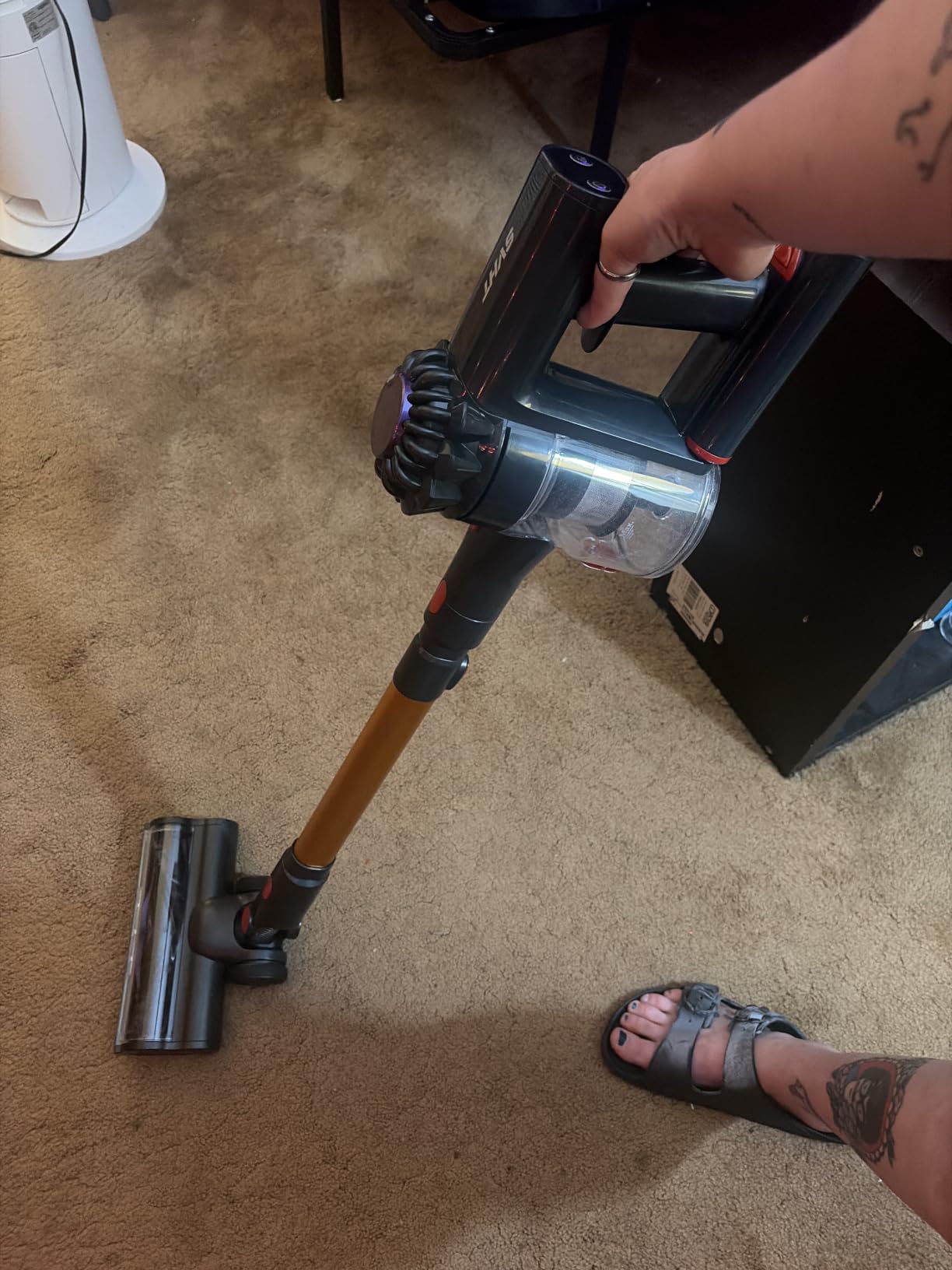 Cordless Vacuum Cleaner, 500W 45KPA Stick Vacuum Cleaners for Home | Lightweight Vac, Anti-Tangle, 45Mins Rechargeable Battery for Home, Carpets, Pet Hair, Hard Floors, Car, Sofa, Stairs-Blue customer photo 2