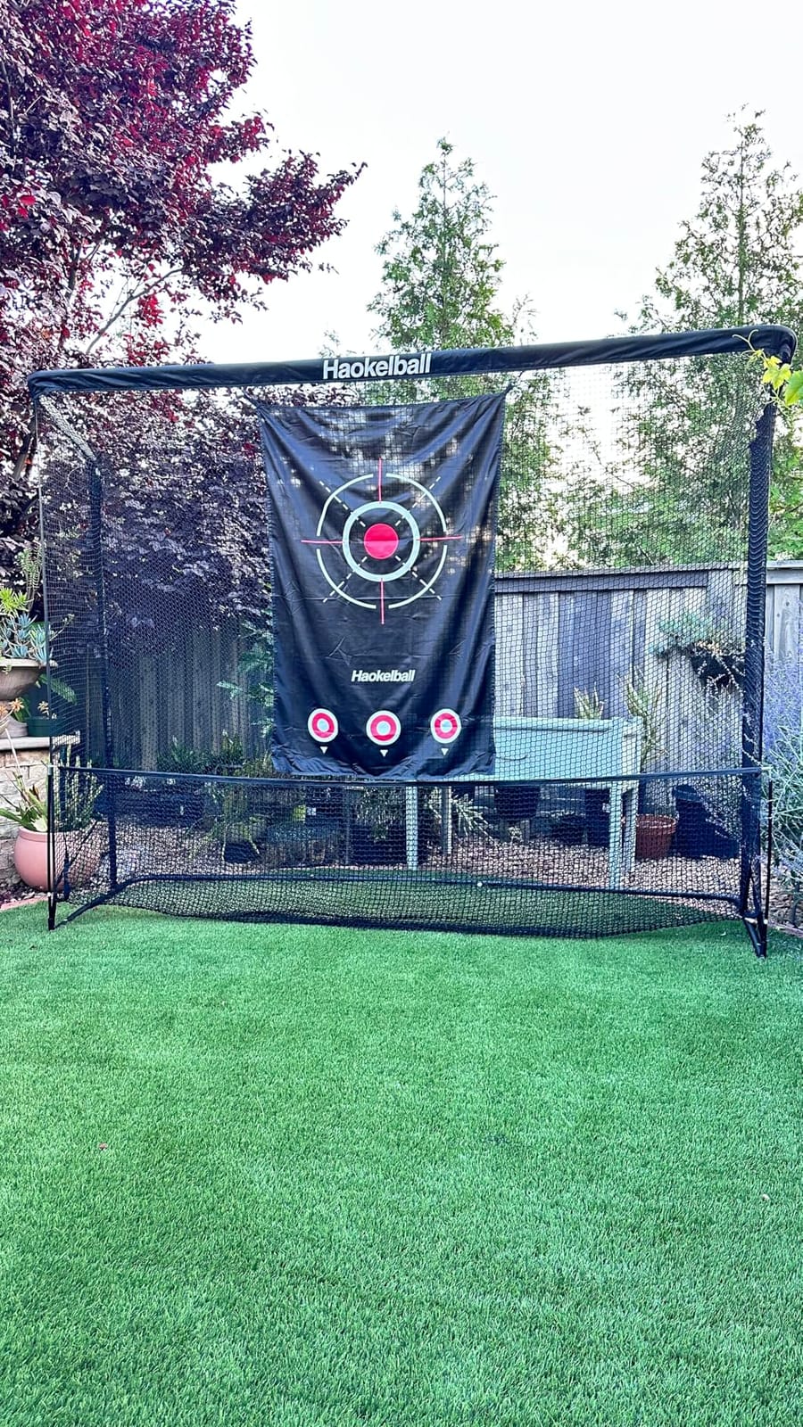 Haokelball Golf Practice Net 10x8FT Driving Hitting Net & Simulator Cage - Impact Screen, Ball Return, Side Barriers, Projection Ready customer photo 1