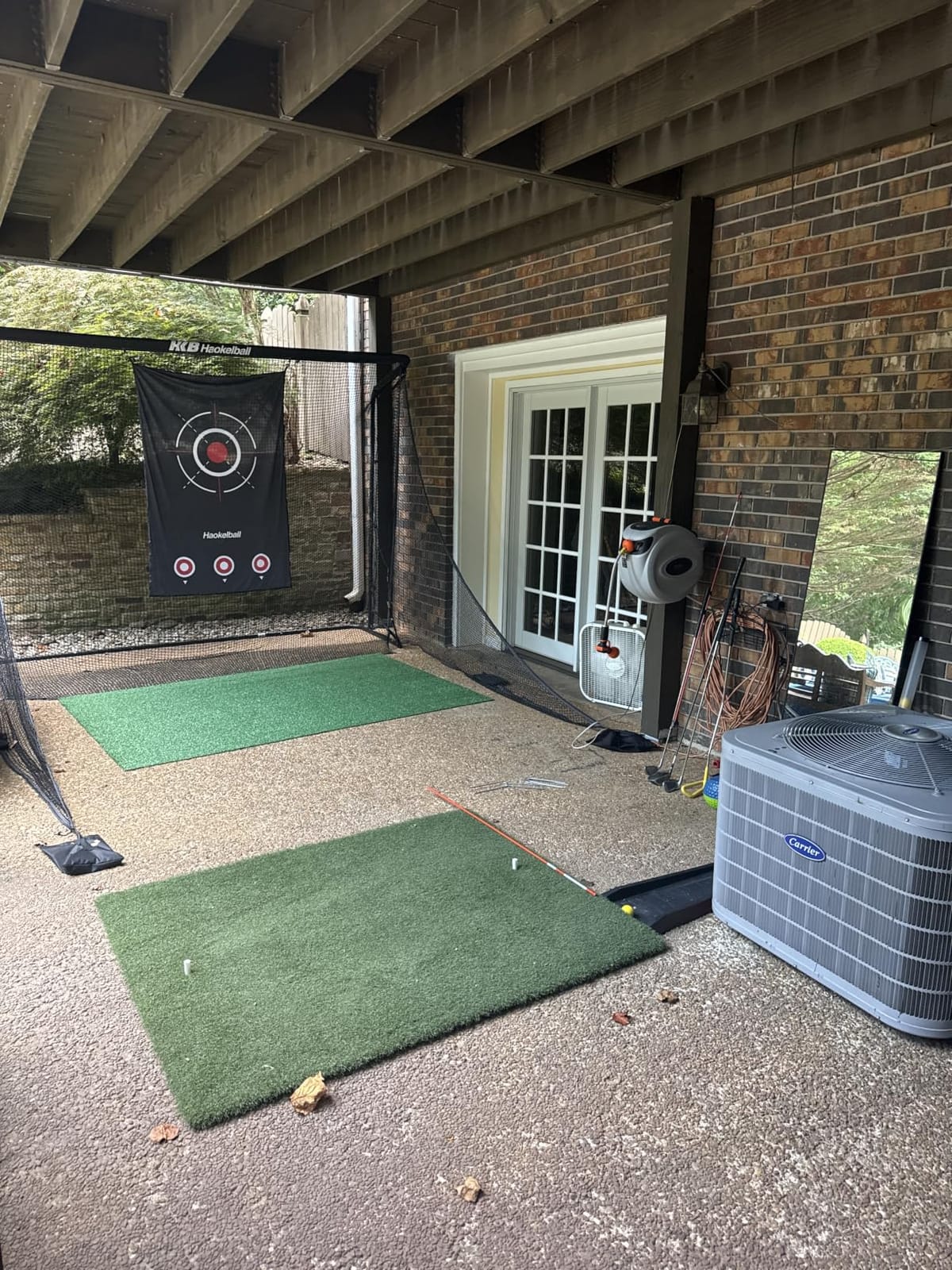 Haokelball Golf Practice Net 10x8FT Driving Hitting Net & Simulator Cage - Impact Screen, Ball Return, Side Barriers, Projection Ready customer photo 2