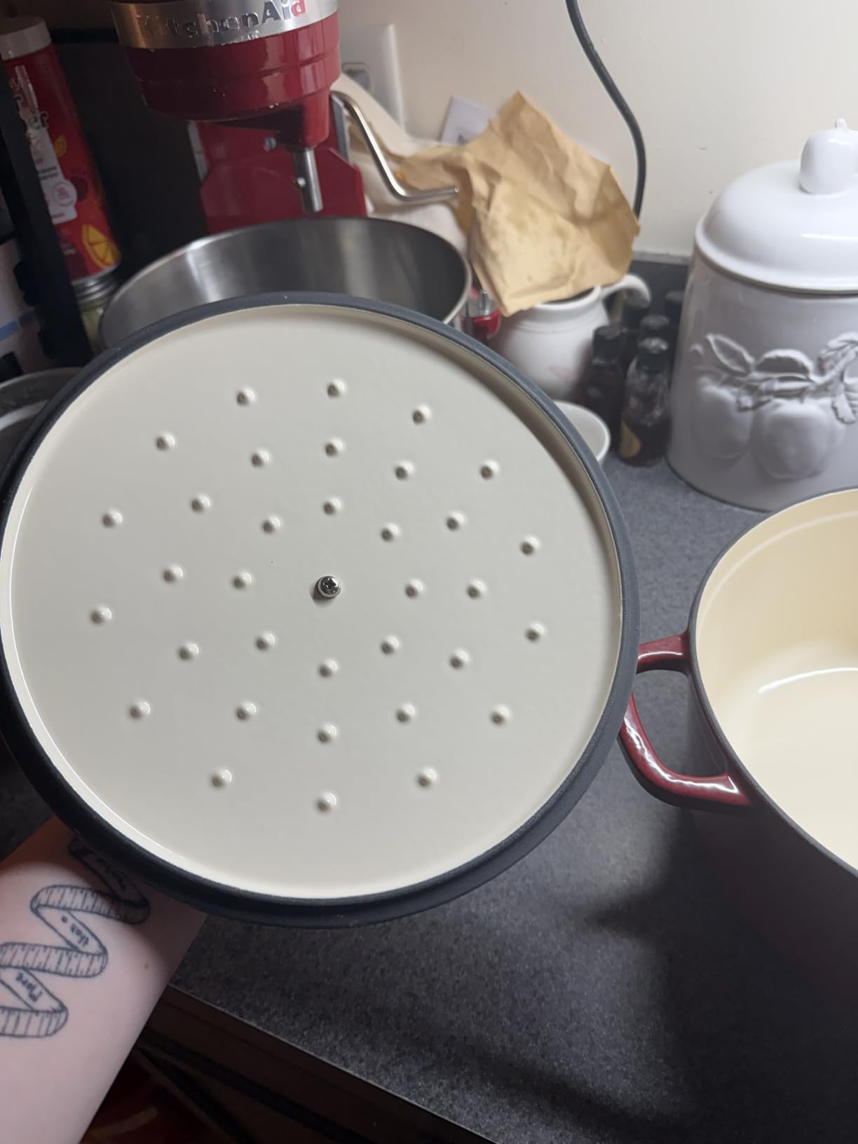 AHJ Enameled Cast Iron Dutch Oven Set - 4 Piece Cookware Set with Lids | 4.8Qt, 2.6Qt and 1.3Qt Dutch Ovens, Stackable Cast Iron Pots and Pans Sets for Bread Baking, Slow Cooking and Roasting, White customer photo 2