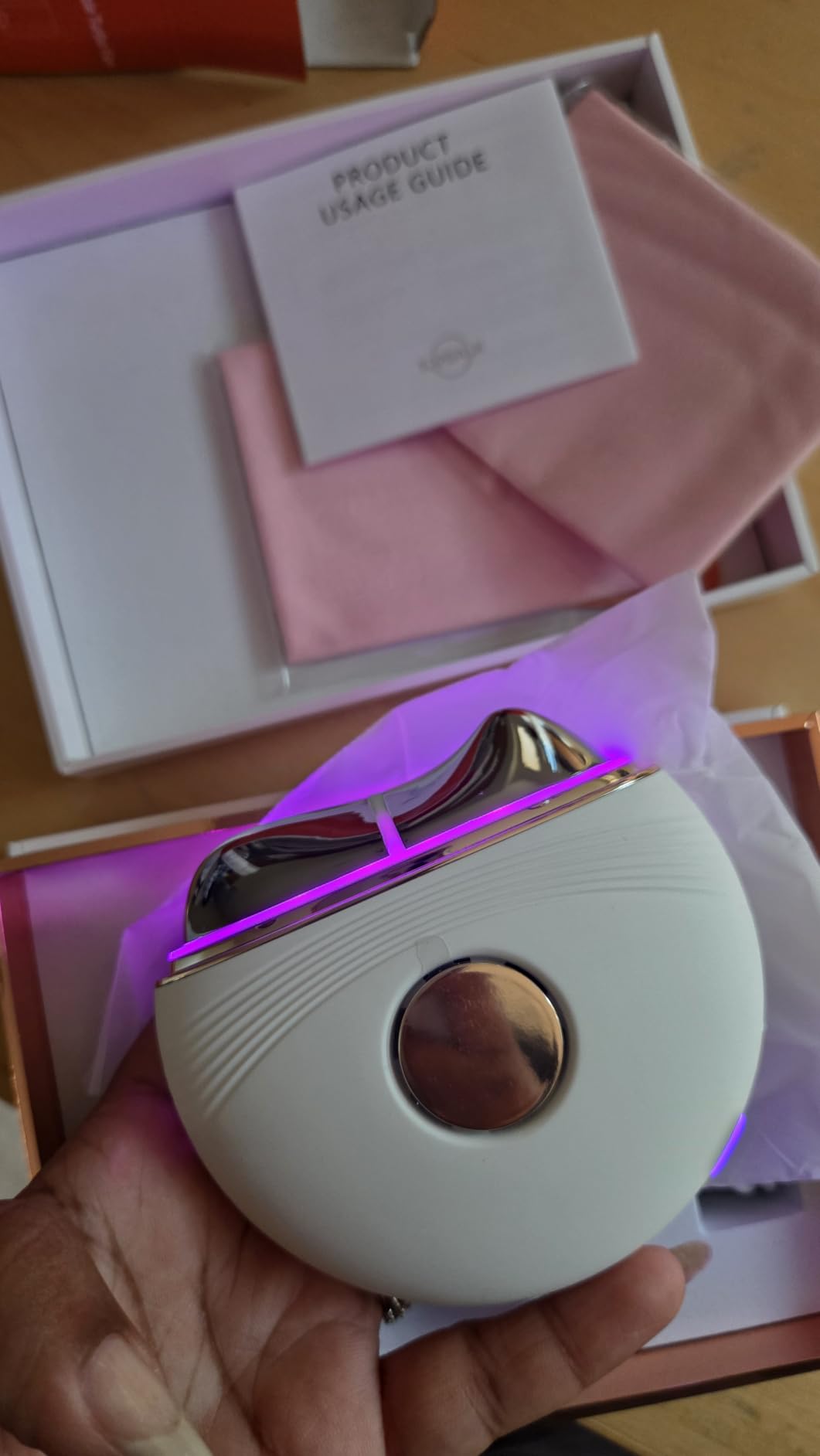 Red Light Electric Gua Sha Facial Neck Sculpting Tools with Heat, Cold, Microcurrent, Lymphatic Drainage Massager Device for Lifting Firming Contouring | Pressure Point Fascia Release | Cool Depuffing customer photo 1