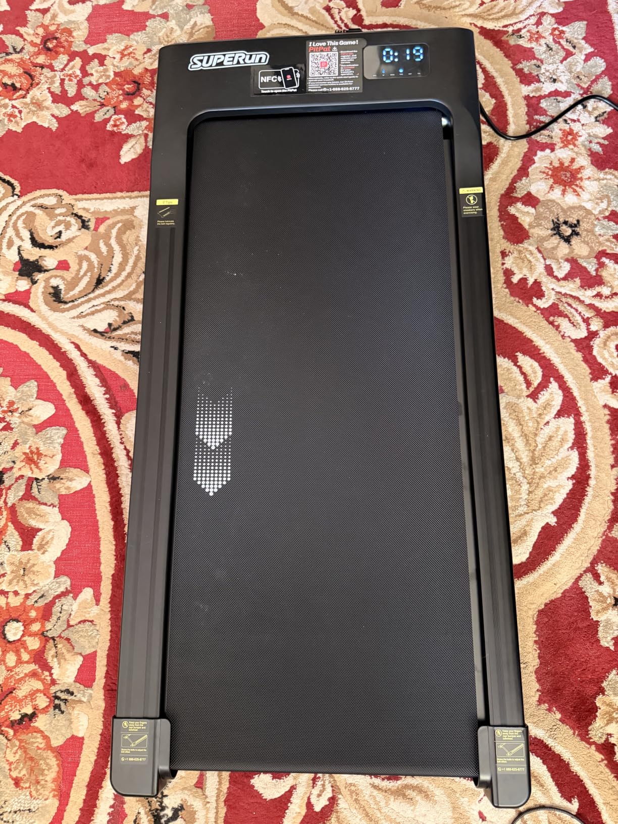 Superun Walking Pad with 6% Incline, Under Desk Treadmill for Home Office, 3 in 1 Portable Walking pad Treadmill with Remote Control, 2.5HP Quiet Mini Treadmills, 300 lbs Capacity customer photo 1