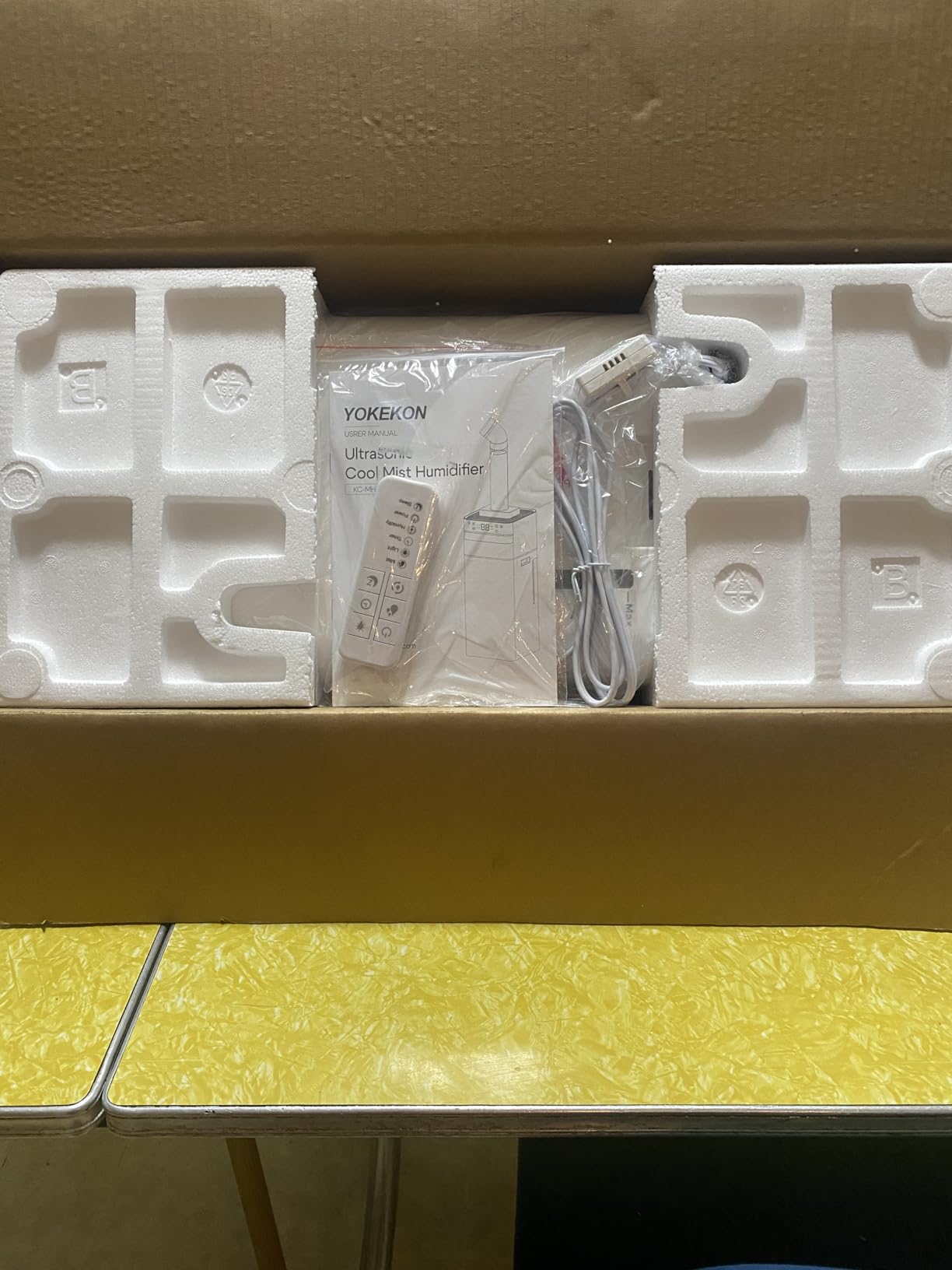 YOKEKON Humidifier Large Room 5.8Gal/22L, 2500 sq.ft. Cool Mist Humidifiers for Home Bedroom with Flame & Night Light, Top Fill Whole House Humidifier with Extension Tube, Plants, Kids, Adults, White customer photo 1
