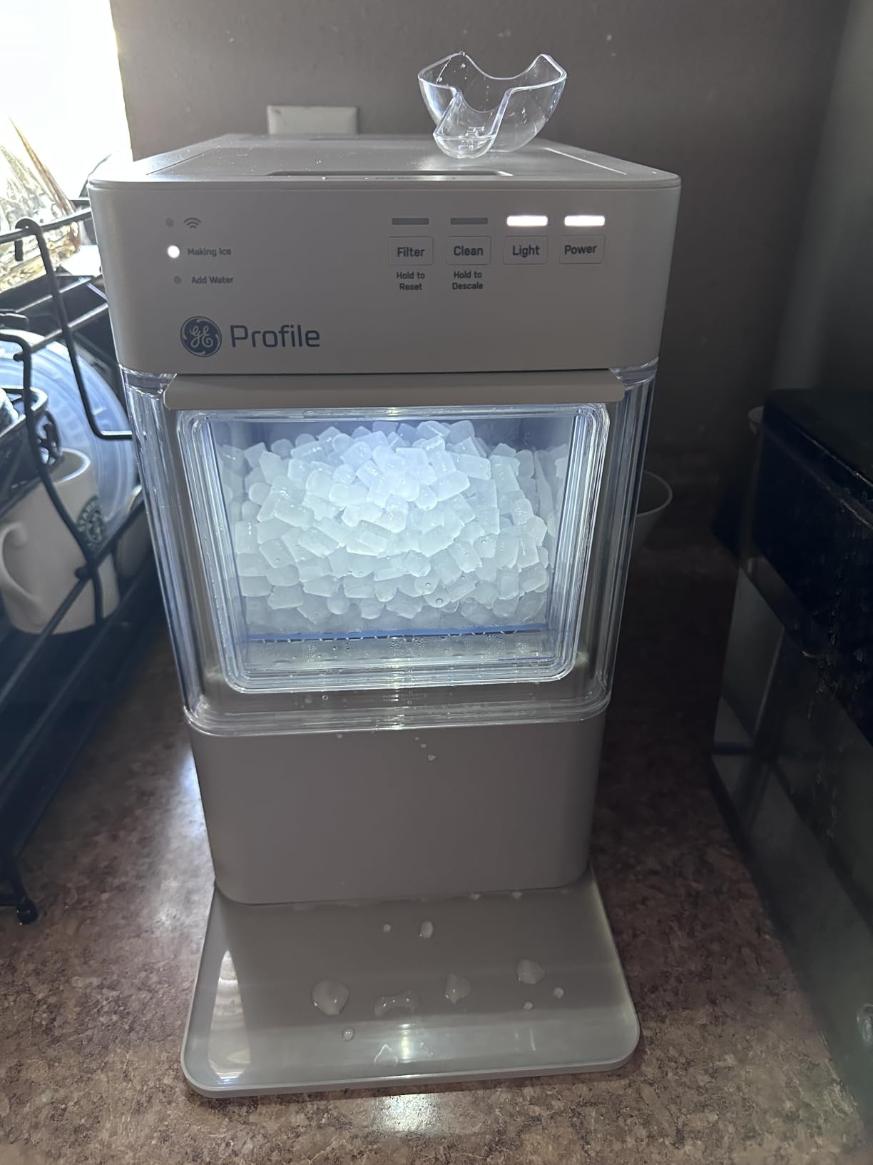 GE Profile Opal Mini Nugget Ice Maker, Portable Countertop Pellet Ice Machine, Soft Chewable Ice, 36 lbs Per Day, Top Fill Water Reservoir, 2 lb Bin, 6 Pack Descaler & Scoop Included, Stone Grey customer photo 2