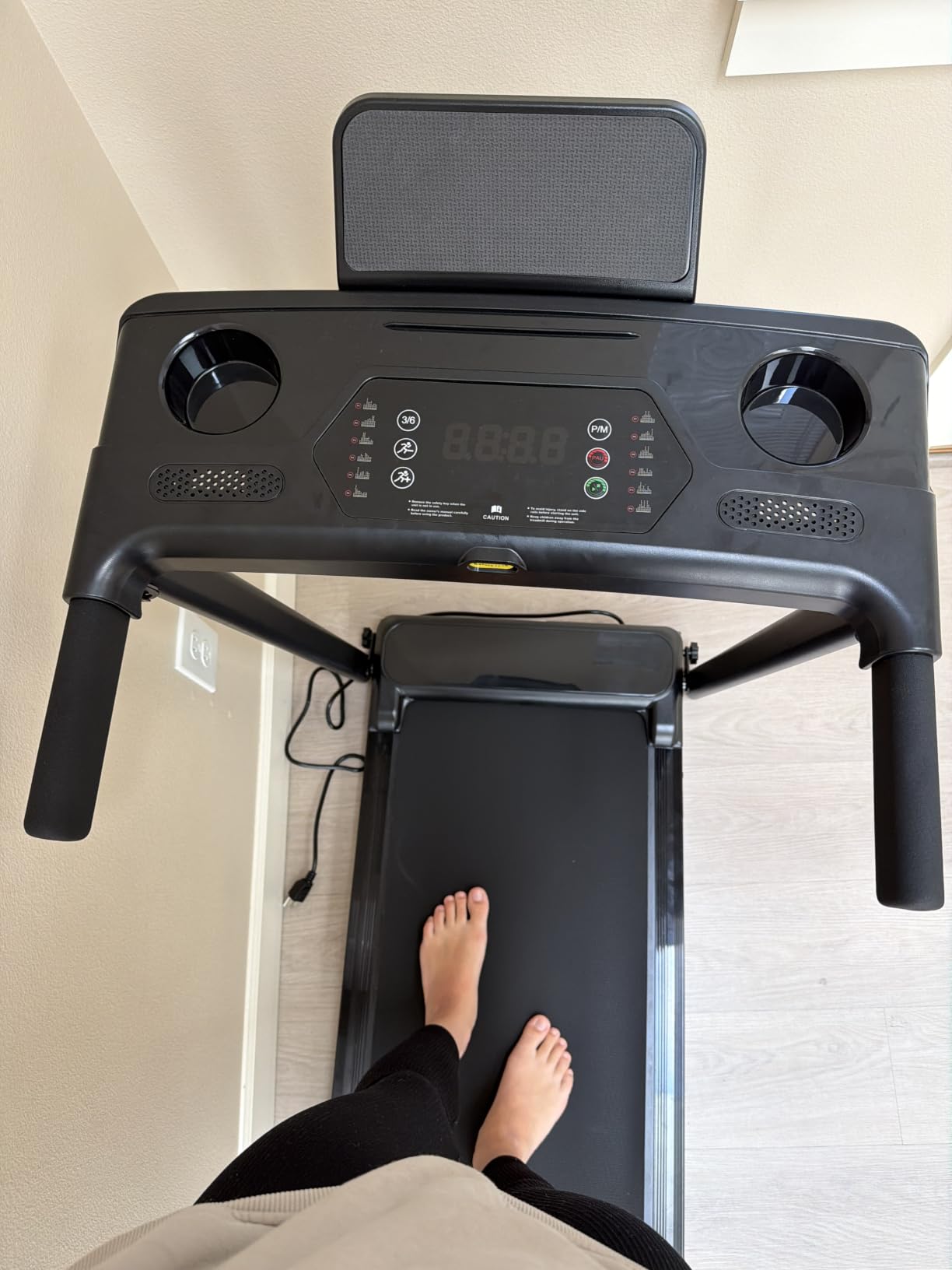 Treadmills for Home 3.0HP Foldable Treadmill with 12% Incline Small | Incline Walking Pad Treadmill with Handle Bar, Portable, Compact, 0.6-6.2 MPH, Quiet Brushless, LED Display, 300LBS Capacity customer photo 2