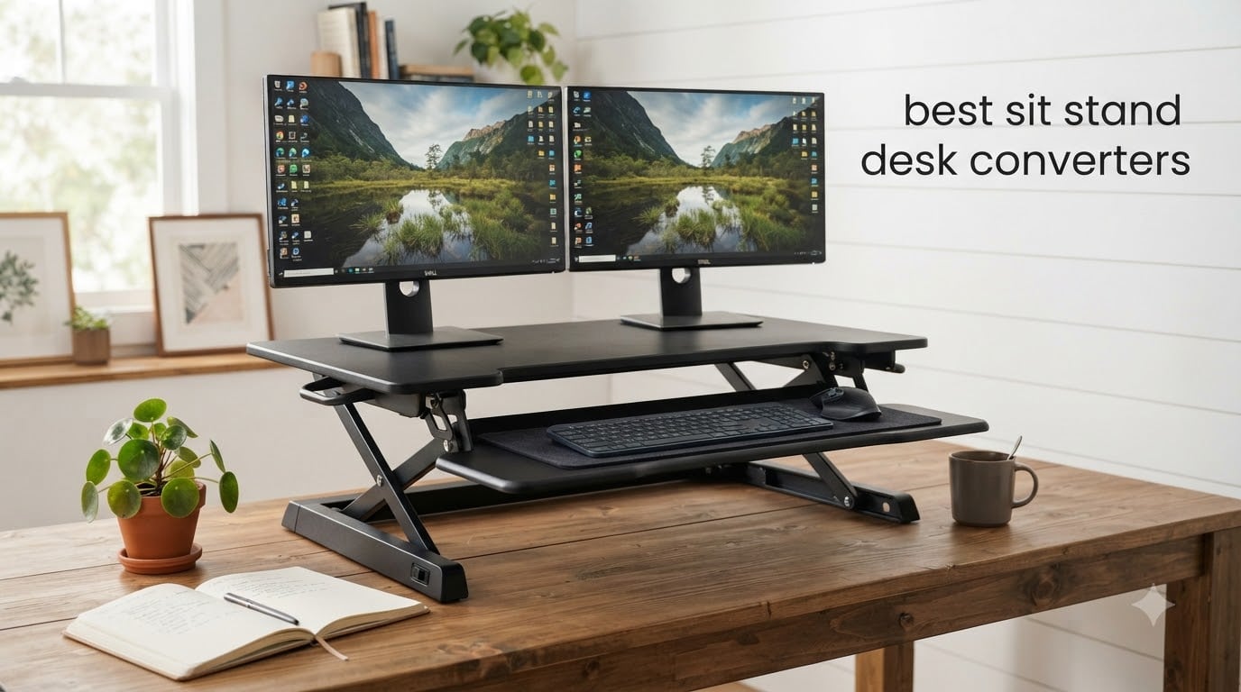 best sit stand desk converters