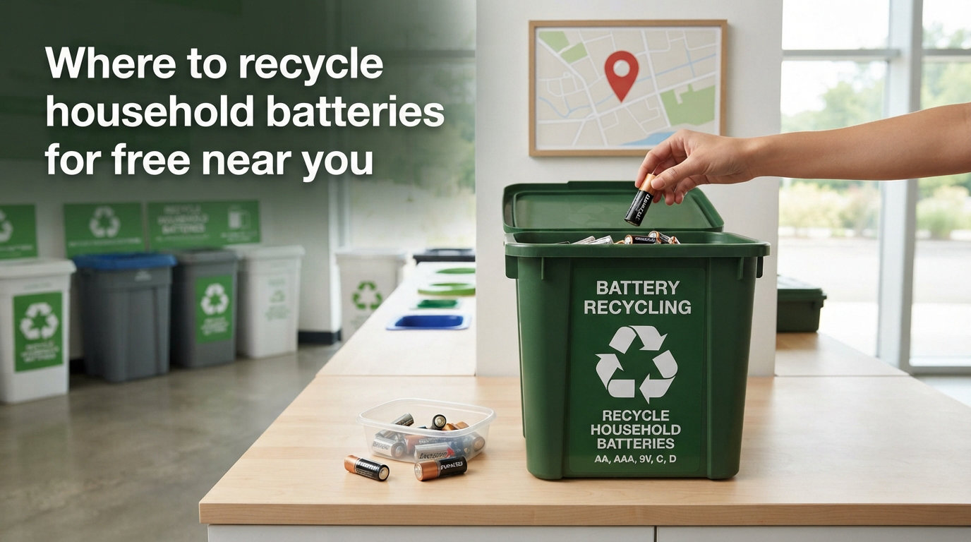 Where to recycle household batteries for free near you