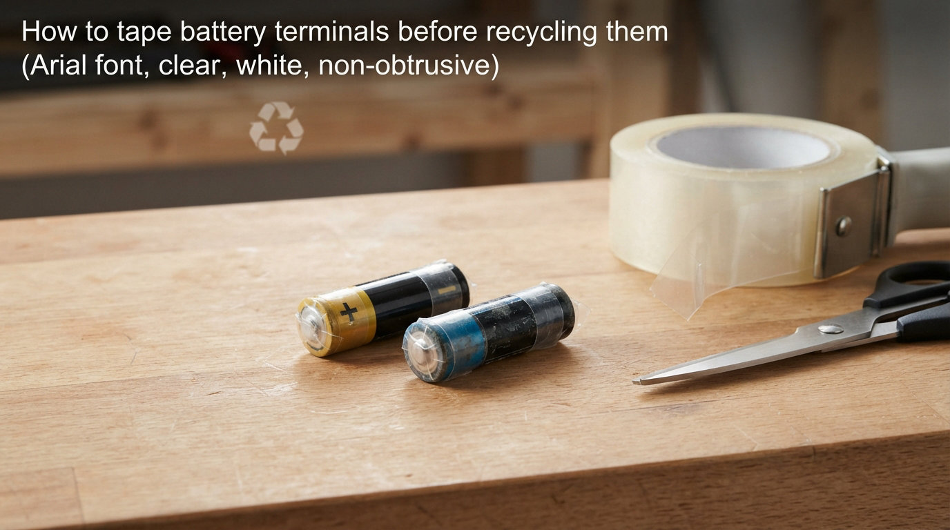 How to tape battery terminals before recycling them