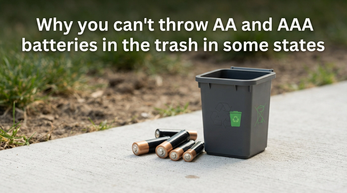 Why you can't throw AA and AAA batteries in the trash in some states