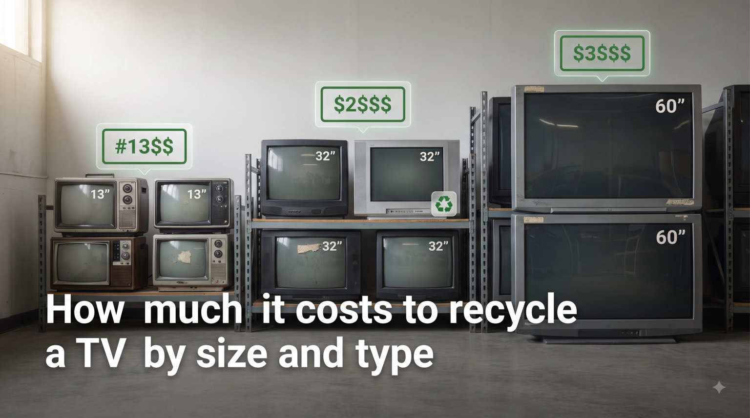 How much it costs to recycle a TV by size and type