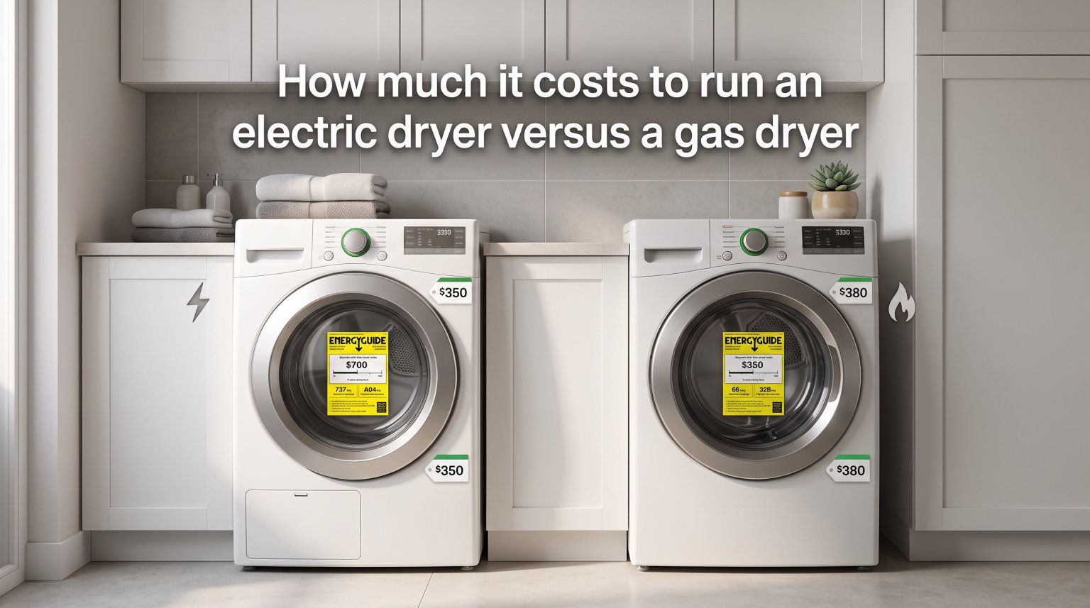 How much it costs to run an electric dryer versus a gas dryer