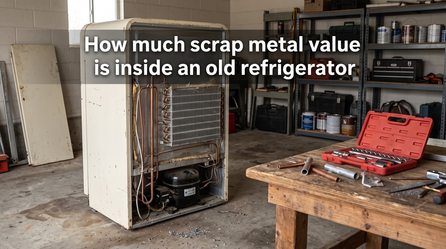 How much scrap metal value is inside an old refrigerator