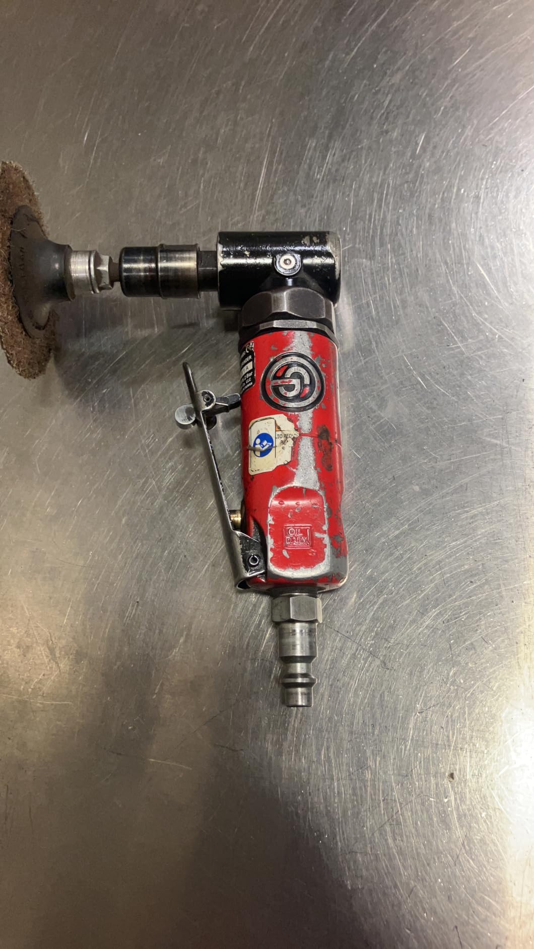 Chicago Pneumatic CP875 - Air Angle Die Grinder Tool, 1/4 Inch (6 mm), 0.3 HP / 220 W, 22500 RPM, Welder, Woodworking, Automotive Detailing, Stainless Steel Polisher, Heavy Duty customer photo 1