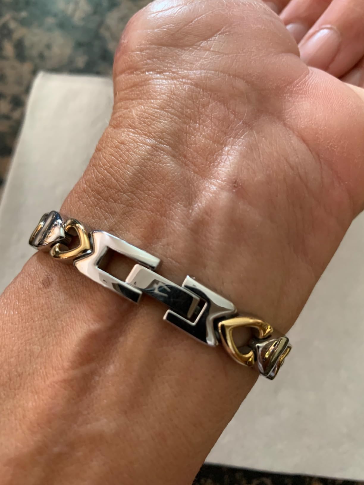 Bulova Ladies 3 Hand Quartz Classic, Stainless Steel Case and Stainless Steel Heart Link Bracelet customer photo 2