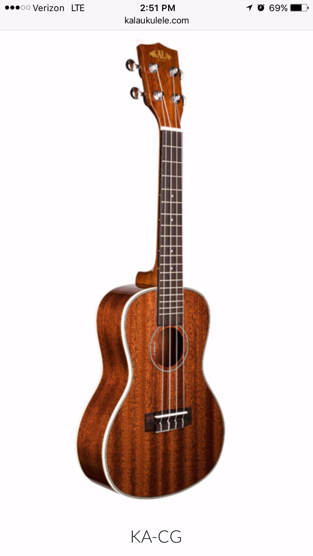 Kala KA-BG Gloss Mahogany Baritone Ukulele - Natural customer photo 1