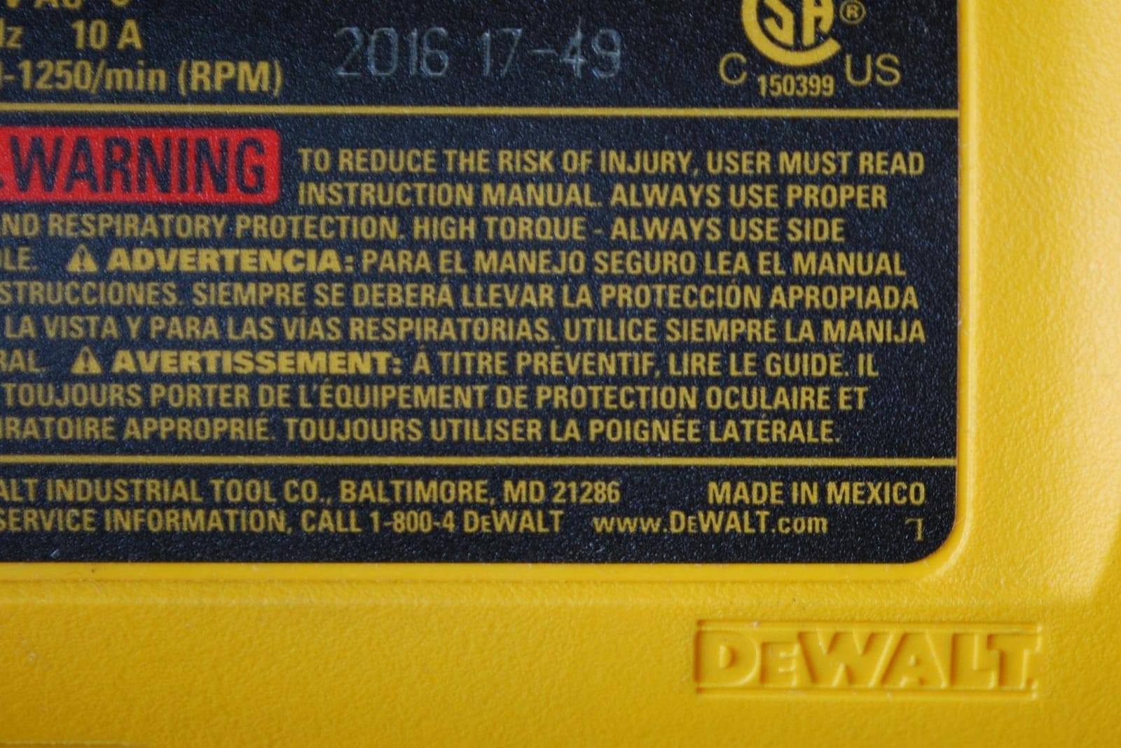 DEWALT Electric Drill, Pistol-Grip, 1/2-Inch, 10-Amp (DWD210G) , Yellow customer photo 1
