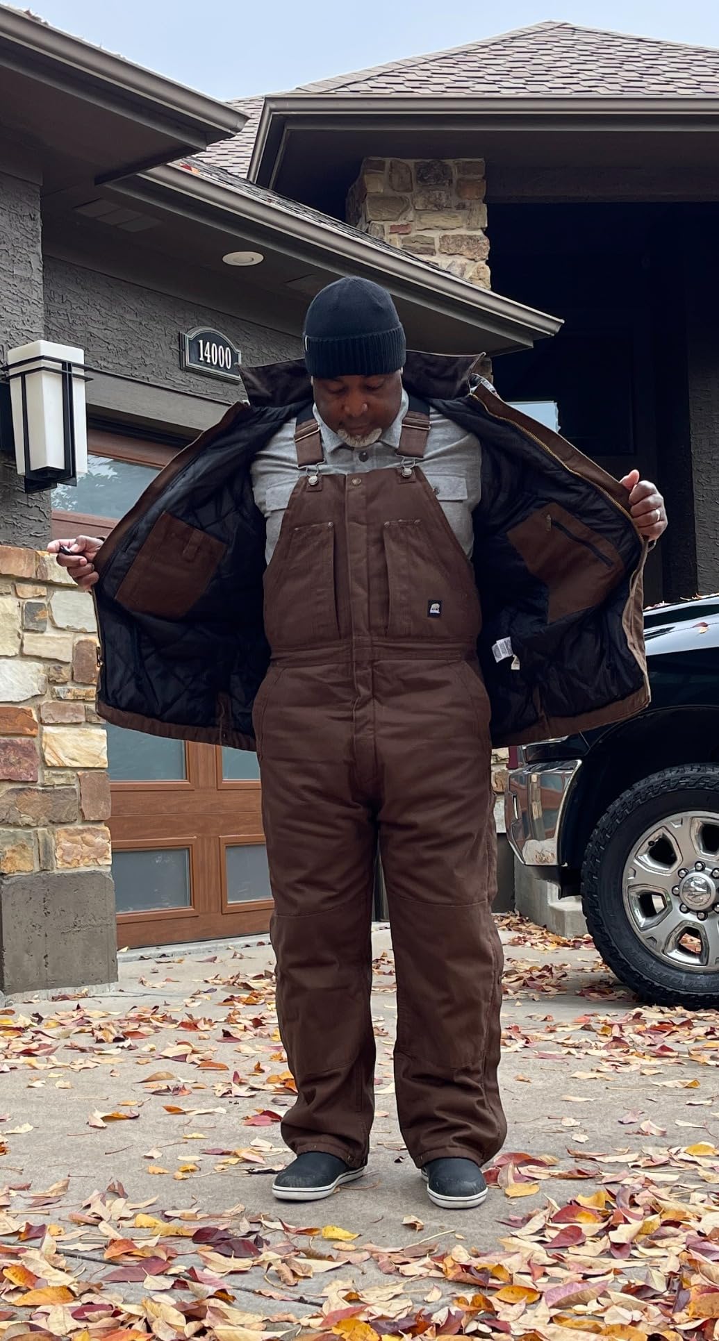 Berne Men's Heartland Insulated Washed Duck Bib Overall customer photo 2