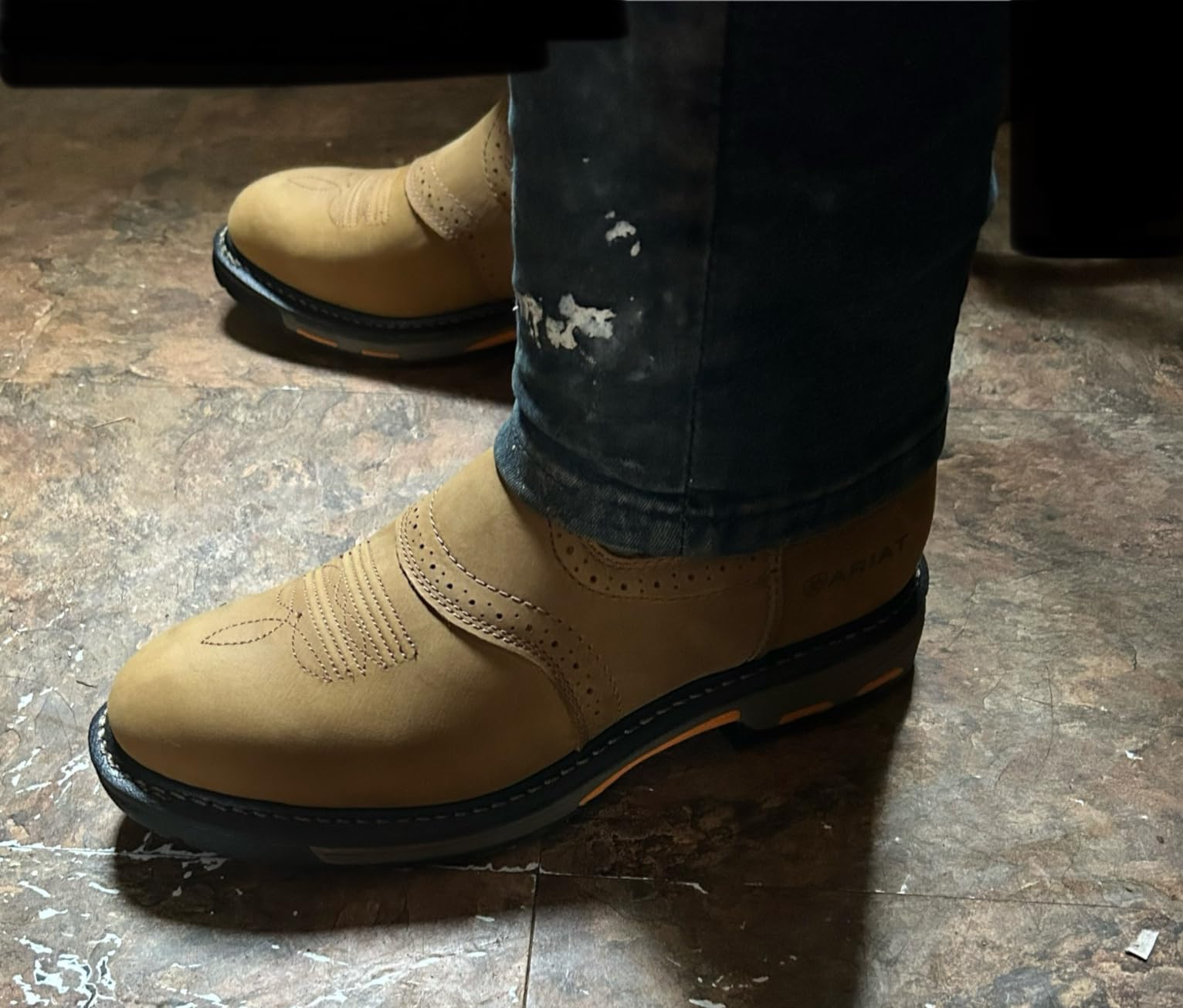 Ariat Men's Groundbreaker Wide Square Toe Waterproof Work Boot customer photo 2