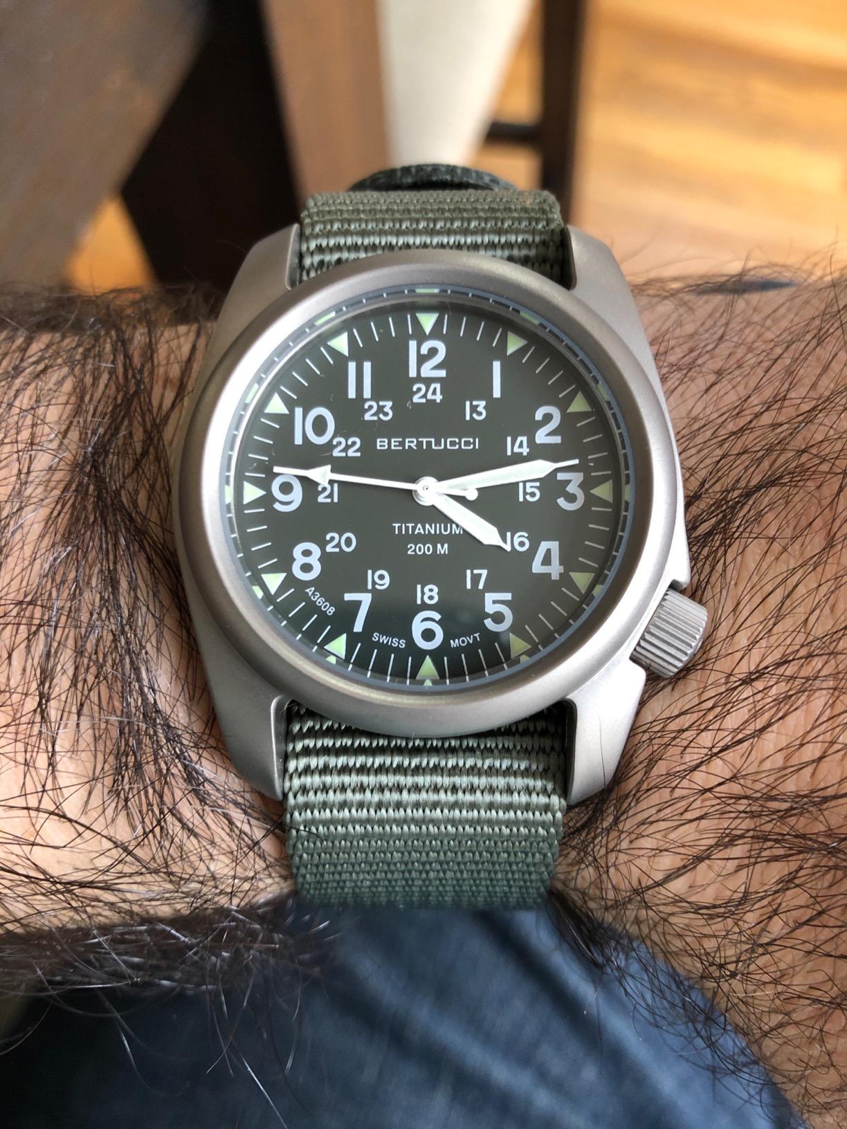 BERTUCCI A-2T Vintage Watch | Green Dial | Swiss Super Luminous Technology | Blending Vintage U.S Military and Titanium Innovation | Built for Performance | 12030 customer photo 1