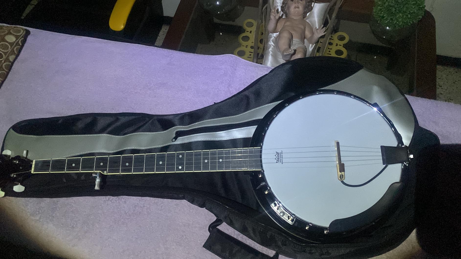 PYLE-PRO 5-String Geared Tunable Banjo with White Jade Tune Pegs & Rosewood Fretboard Polished Rich Wood Finish Maplewood Bridge Stand & Truss Rod Adjustment Tool - PBJ60 customer photo 1