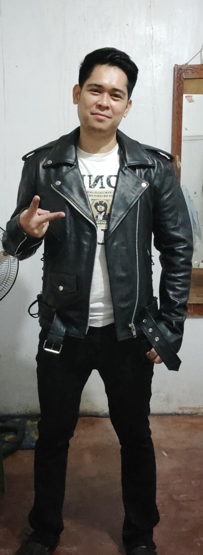 Milwaukee Leather SH1011 Men's Classic Brando Premium Leather Black Motorcycle Riders Leather Jacket w/Side Laces customer photo 2
