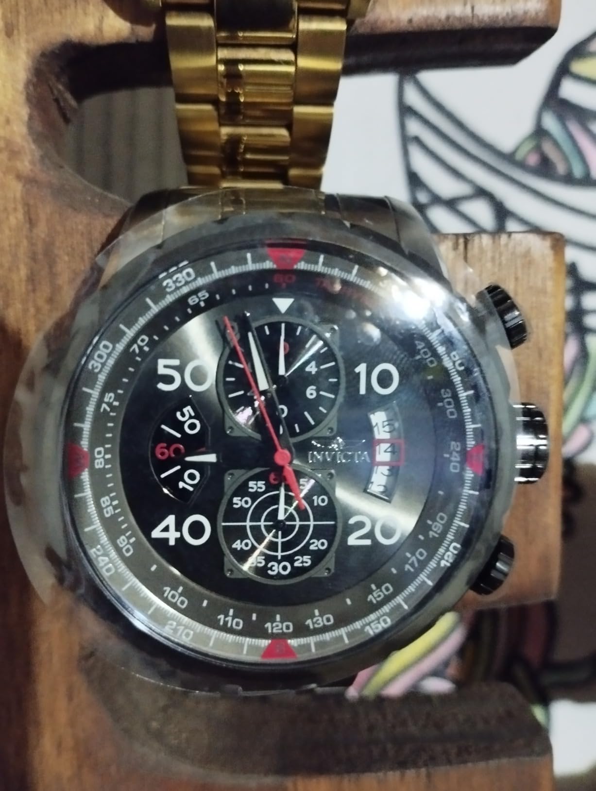 Invicta Men's Aviator Analog Display Japanese Quartz Silver Watch, Gold, Black (Model: 12704, 28898, 28899) customer photo 1