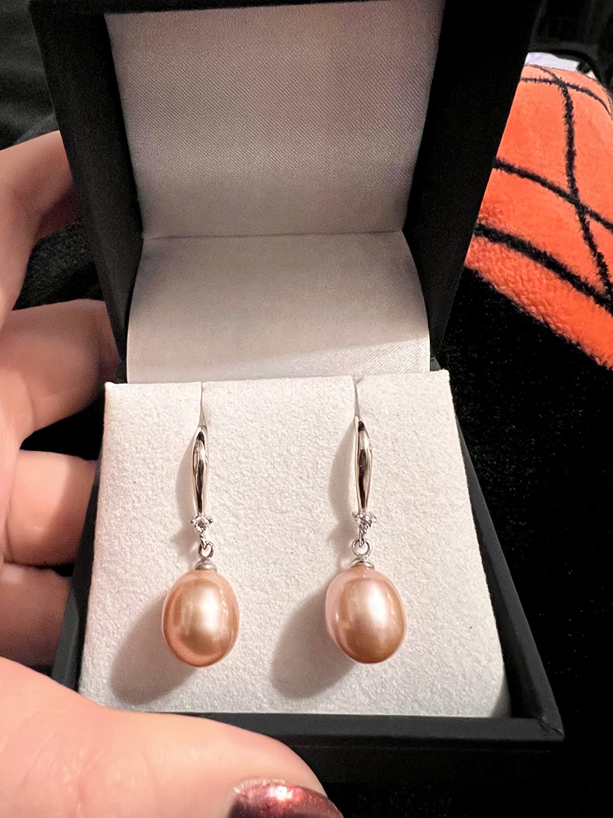 THE PEARL SOURCE Real Freshwater Pearl Earrings for Women, Genuine Cultured Freshwater Pearls, Fine Jewelry Gift customer photo 2