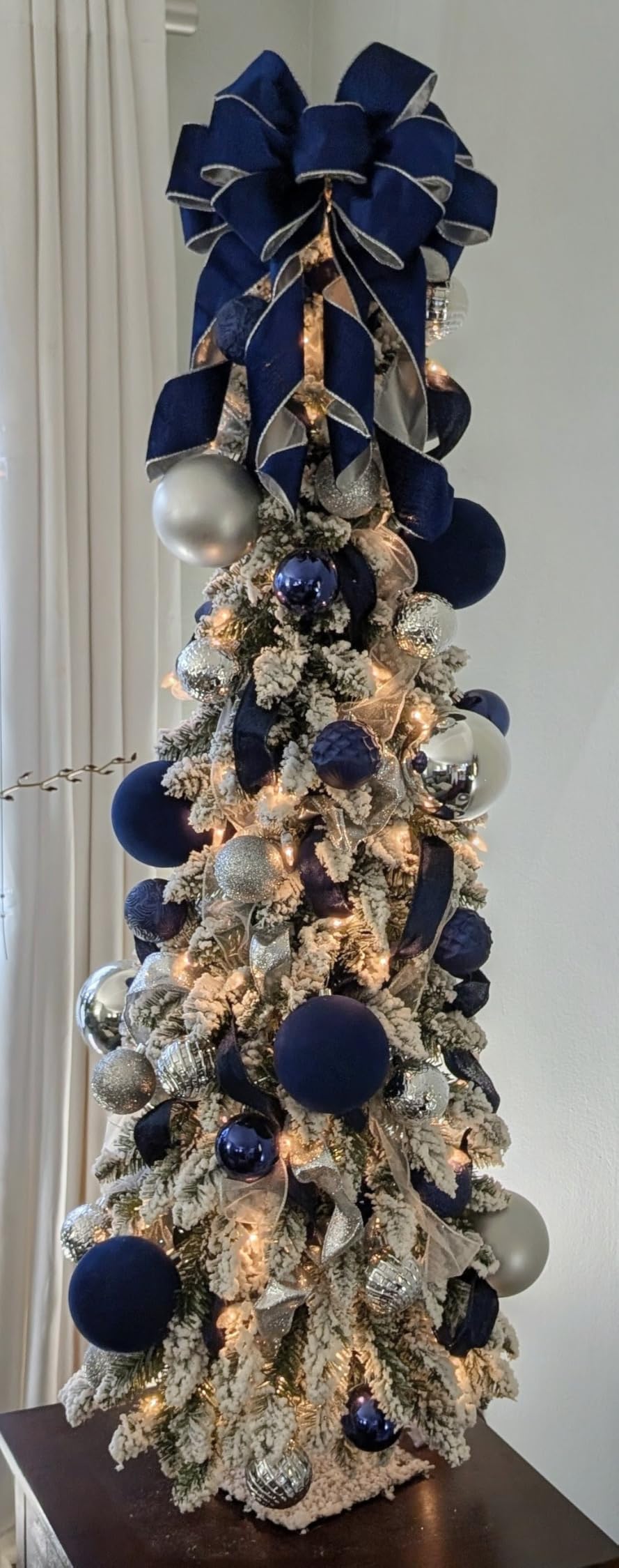 National Tree Company 4ft Pre-Lit Flocked Downswept Christmas Forestree customer photo 1