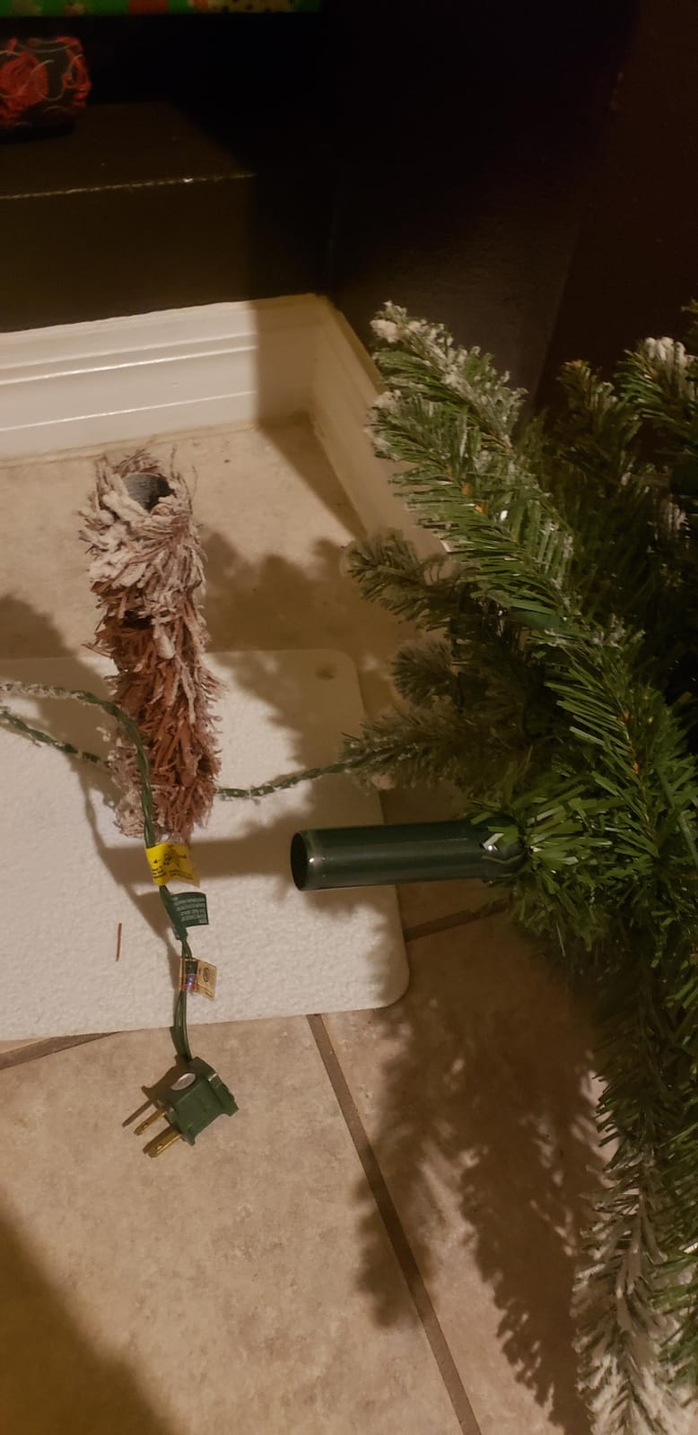 National Tree Company 4ft Pre-Lit Flocked Downswept Christmas Forestree customer photo 2